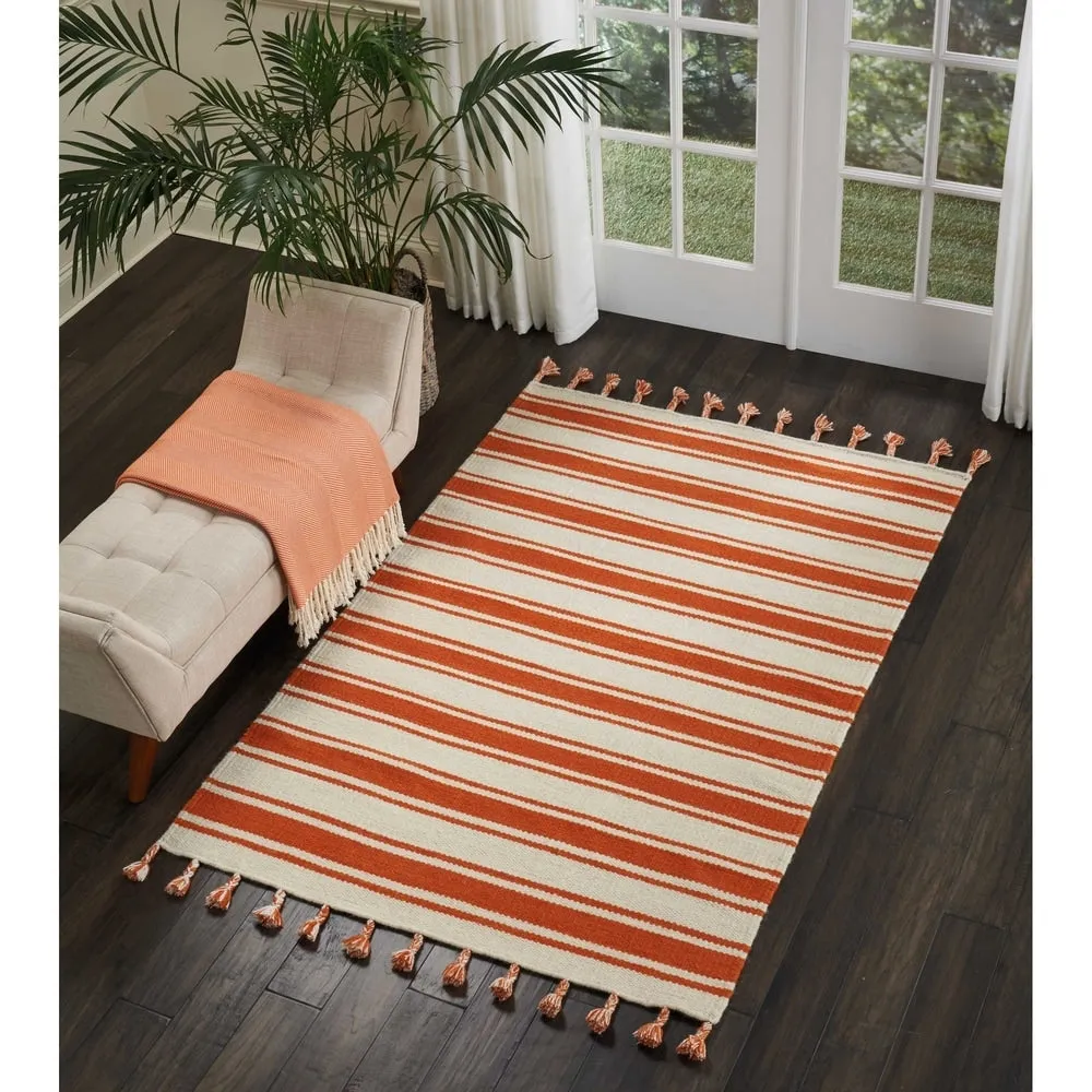 Nourison Solano Striped Dhurri Reversible Area Rug