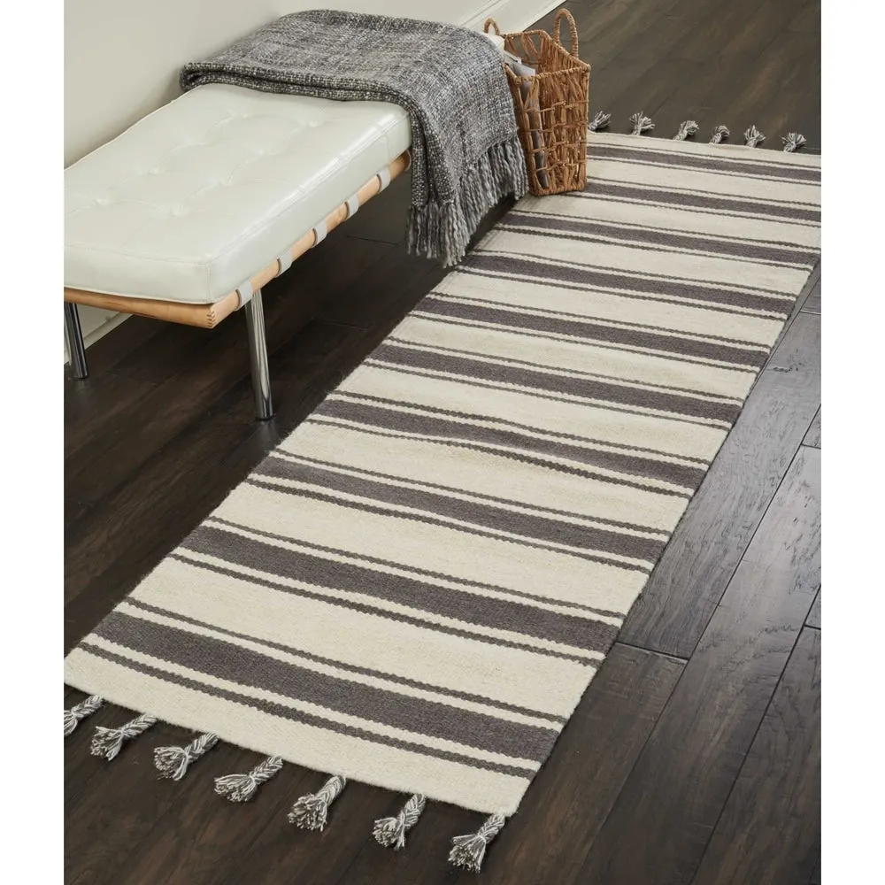Nourison Solano Striped Dhurri Reversible Area Rug
