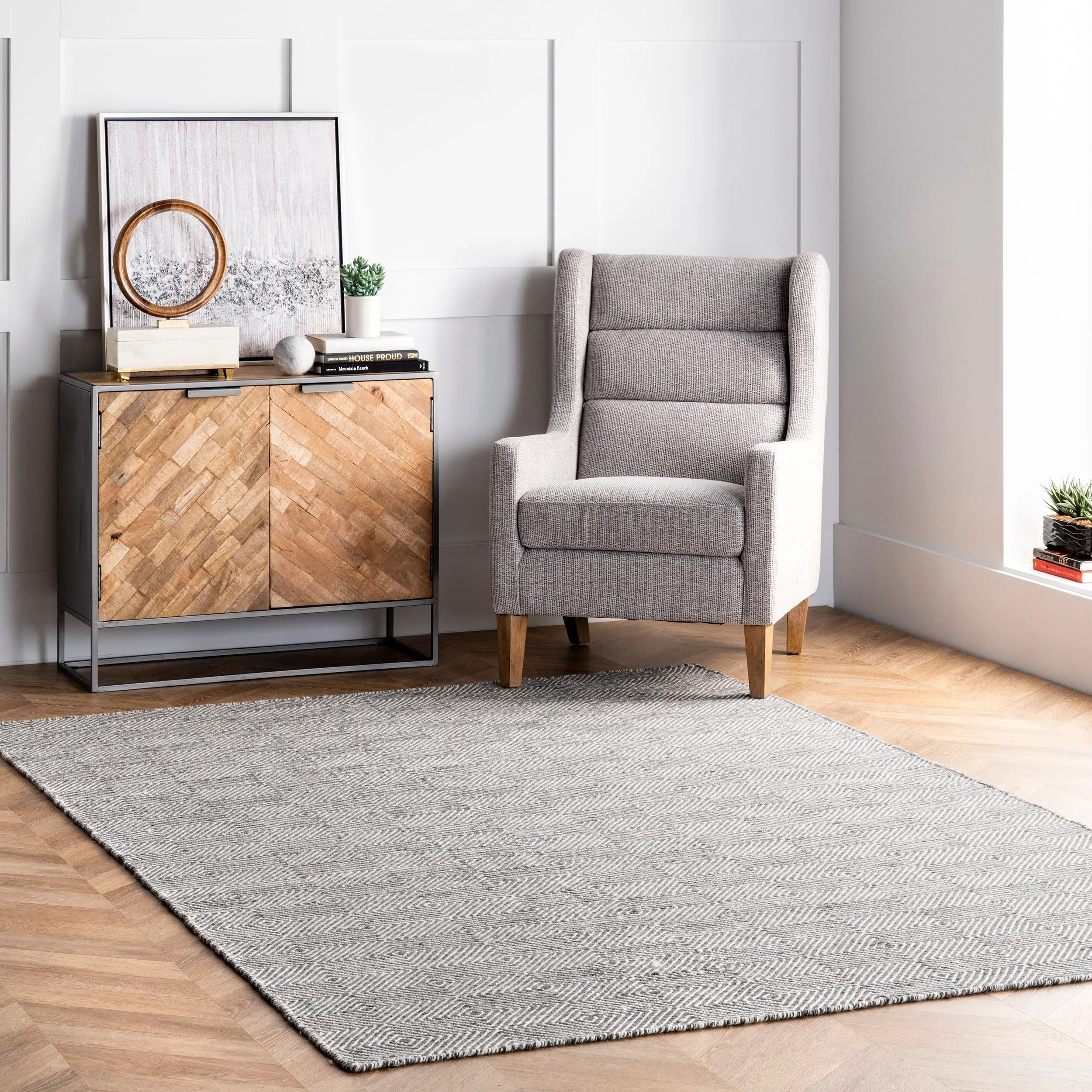 Nuloom Ago Geometric Wool Area Rug