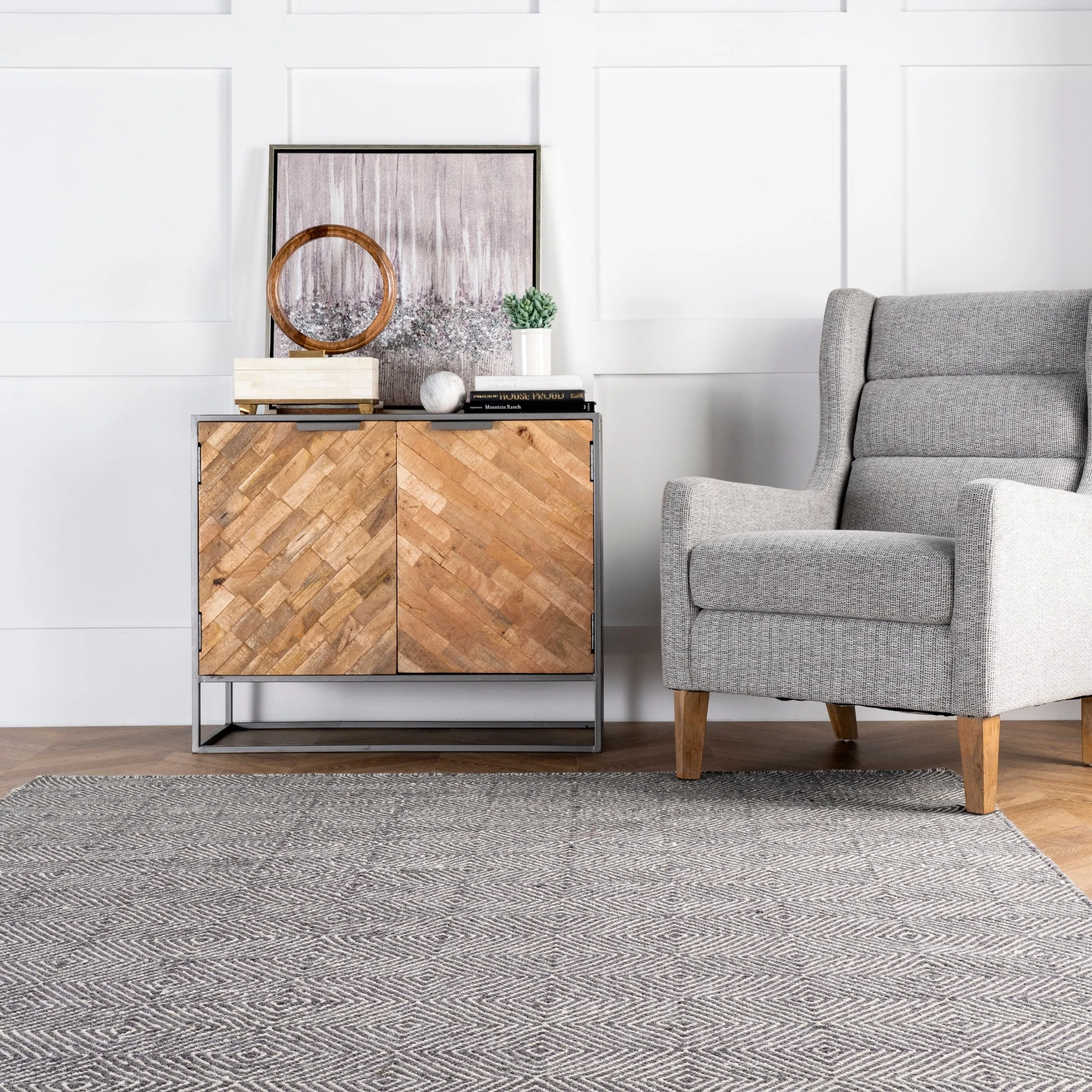 Nuloom Ago Geometric Wool Area Rug
