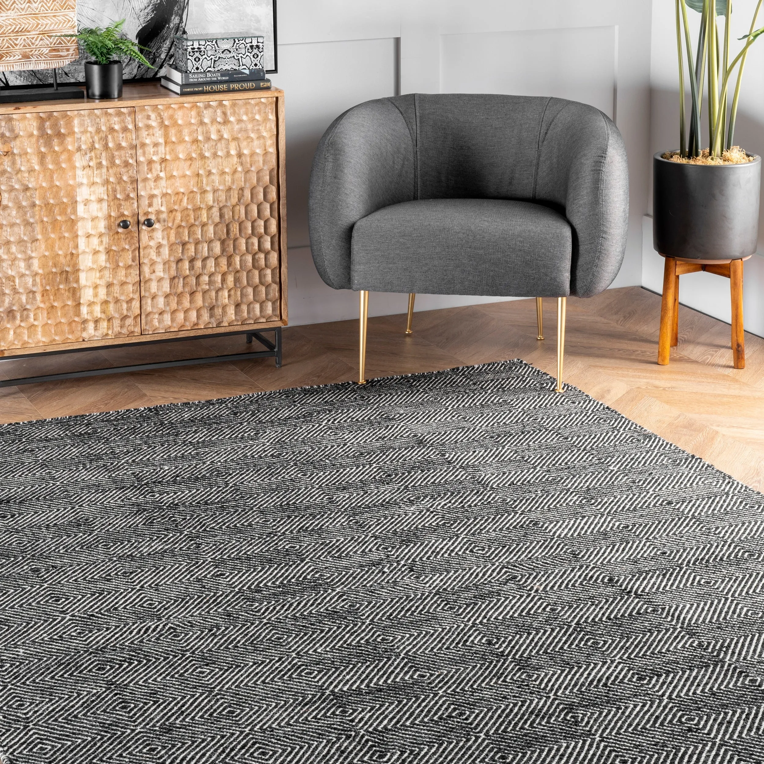 Nuloom Ago Geometric Wool Area Rug