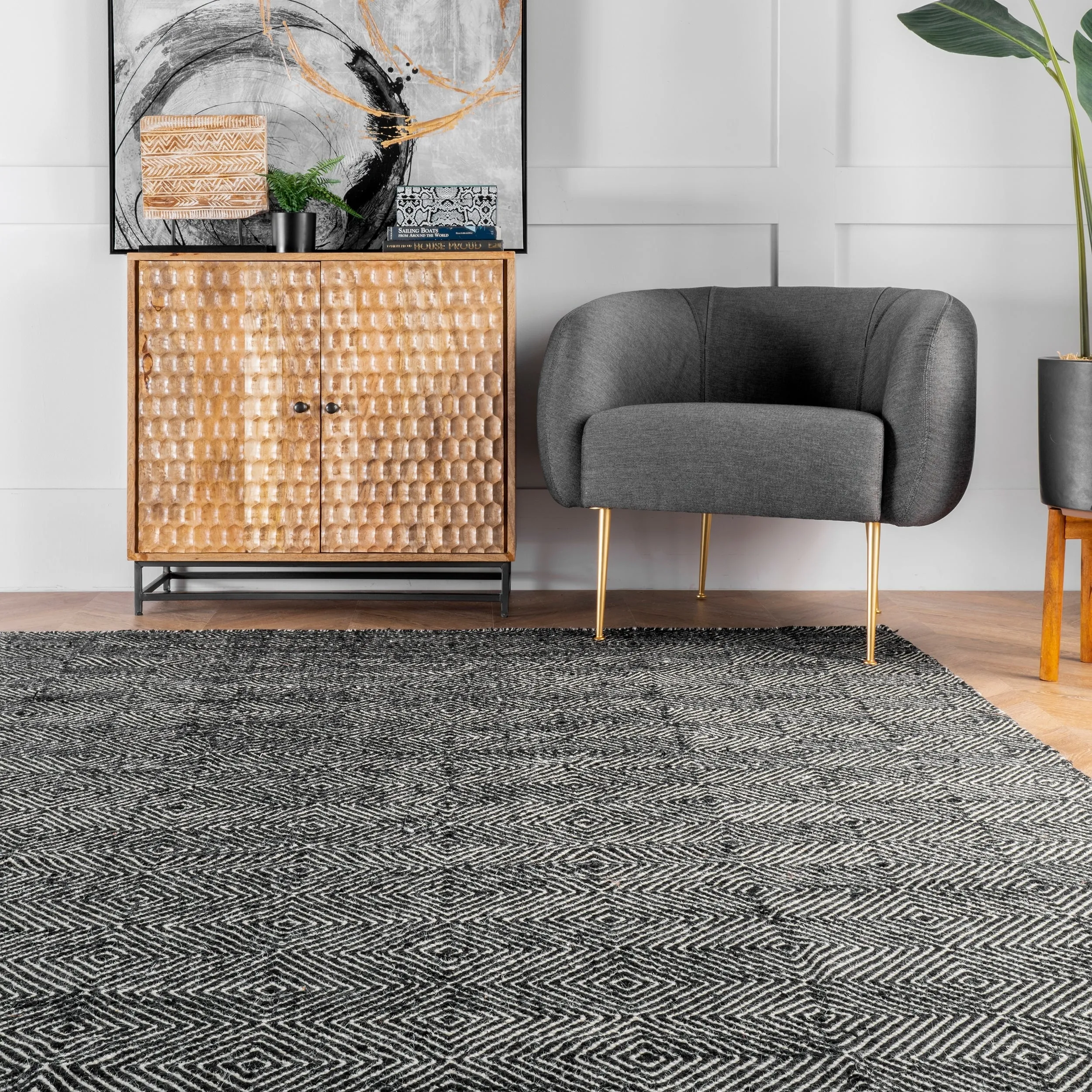 Nuloom Ago Geometric Wool Area Rug
