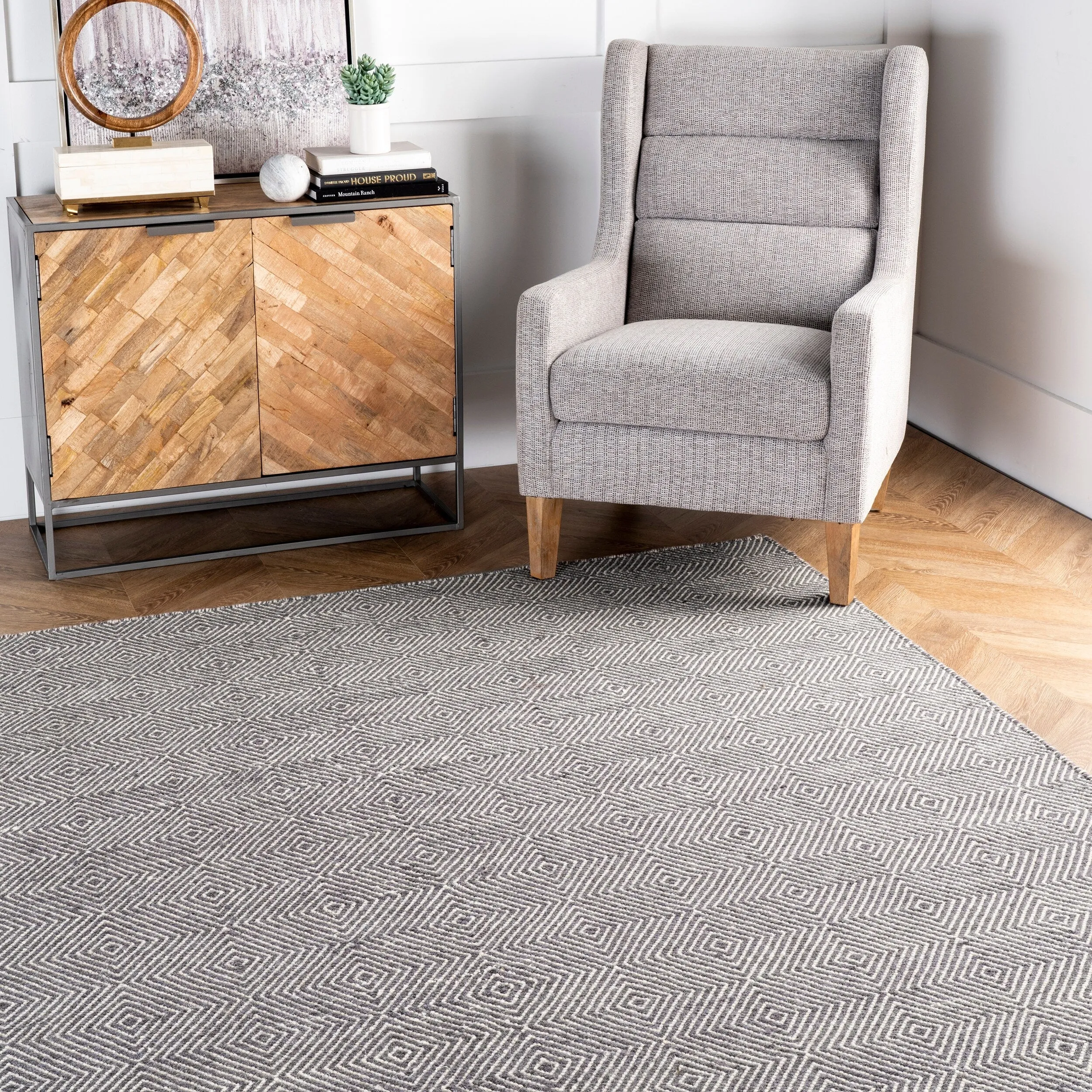 Nuloom Ago Geometric Wool Area Rug