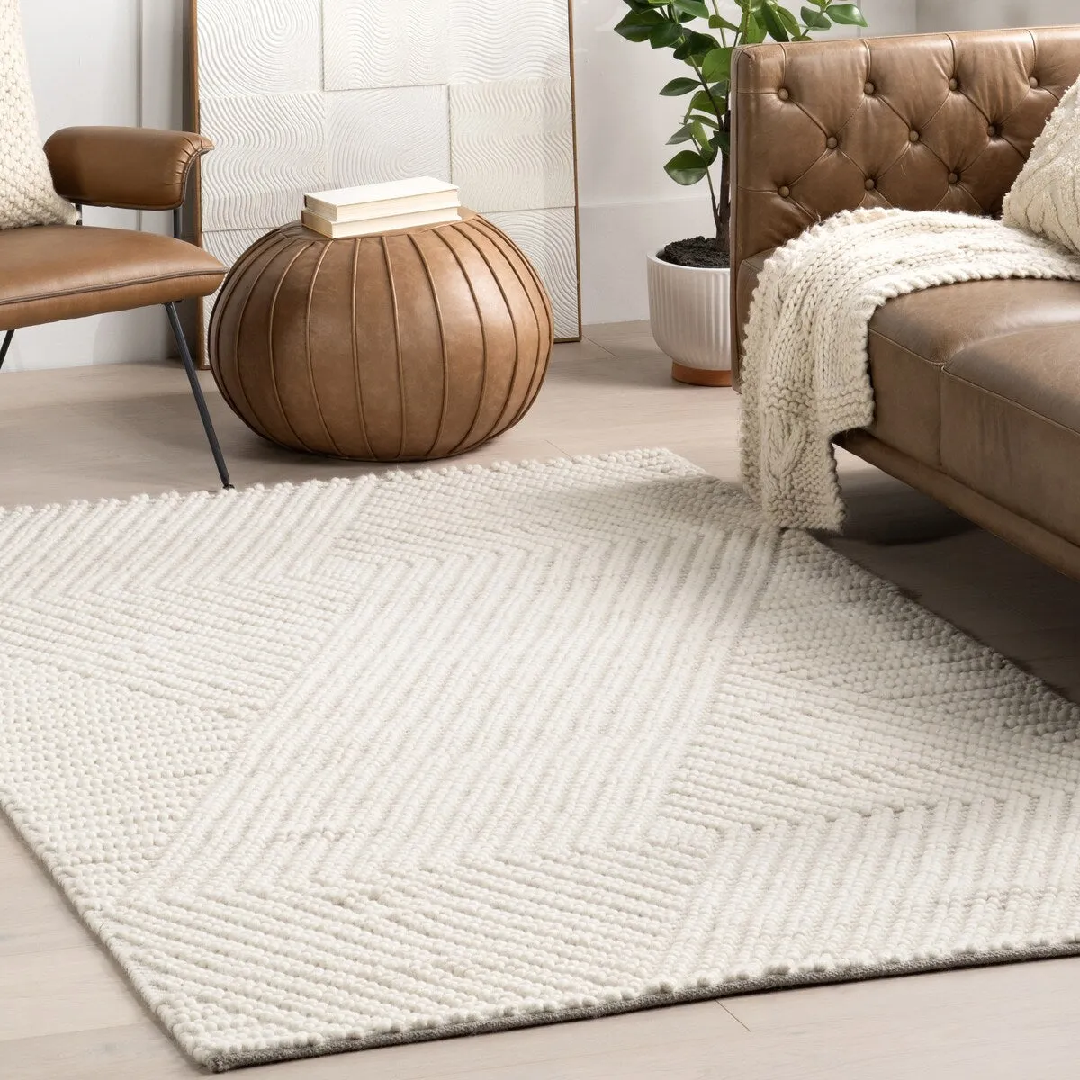 Nuloom Bijorne Modern Geometric Wool Area Rug