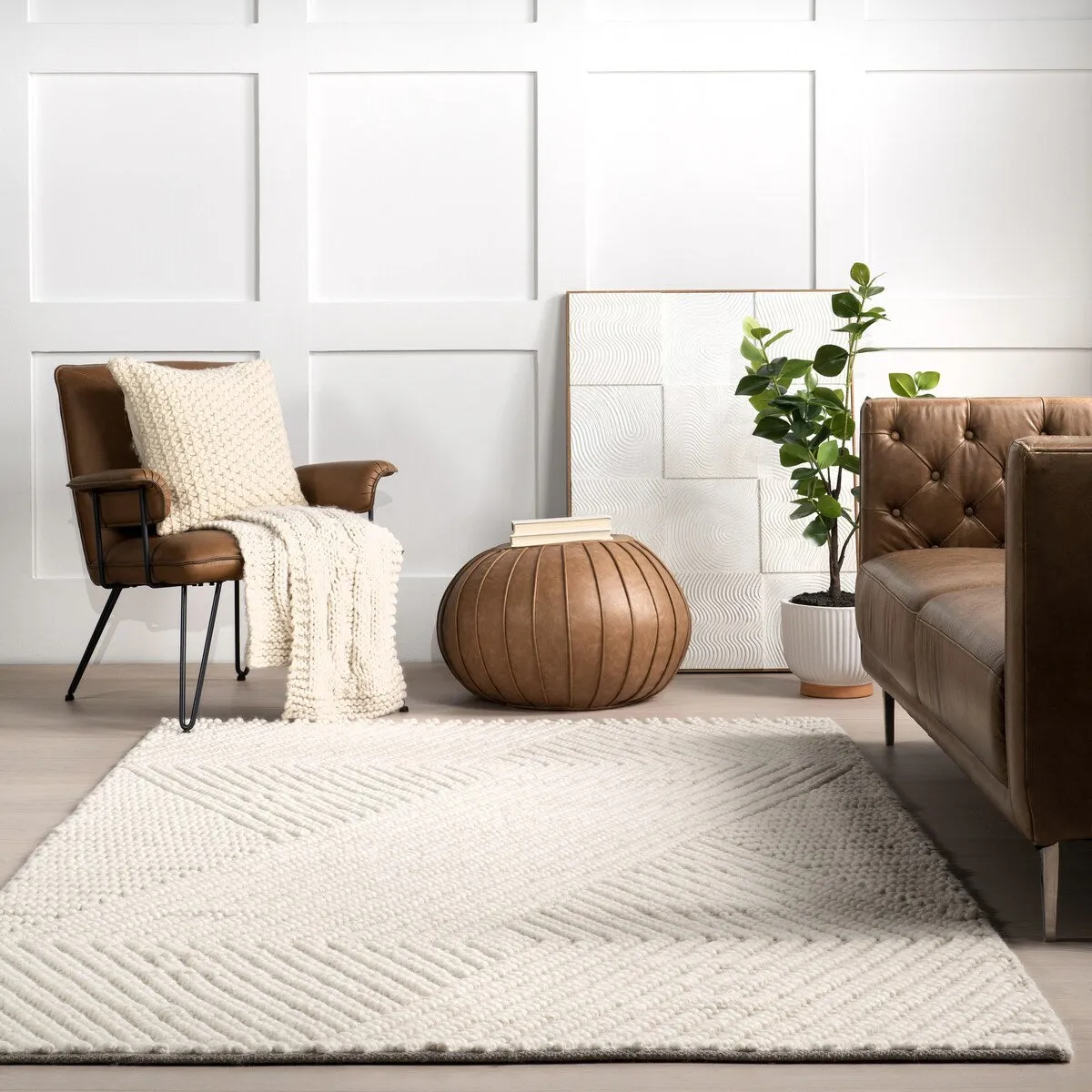 Nuloom Bijorne Modern Geometric Wool Area Rug