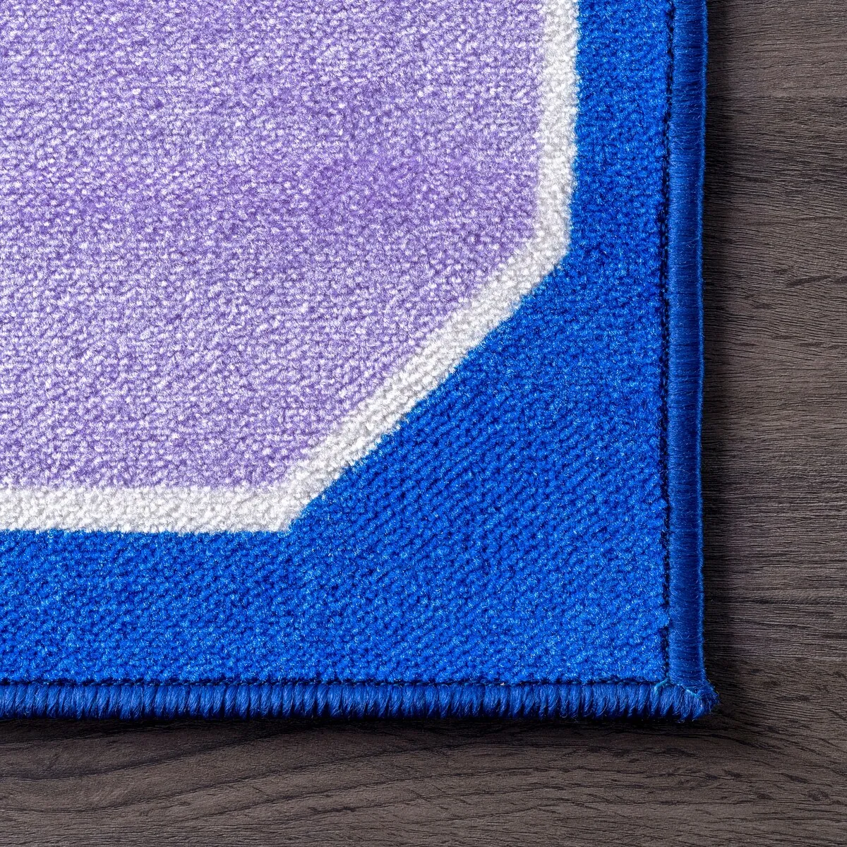 Nuloom Blue Playtime Geometric Octagons Educational Kids Area Rug