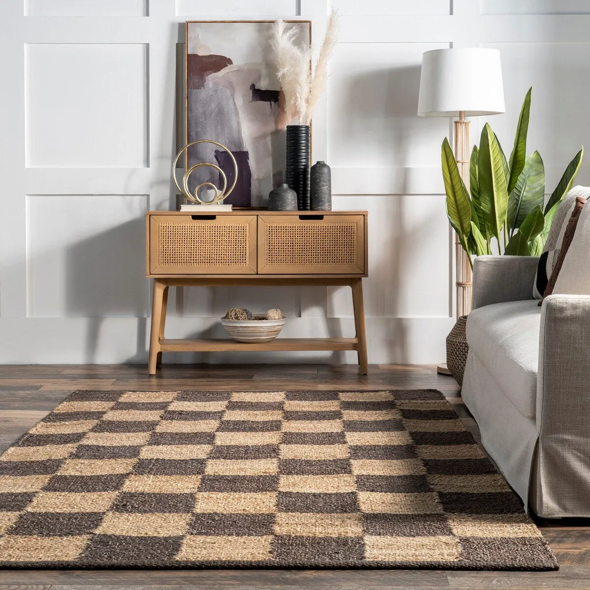 Nuloom Christana Traditional Checkered Jute Area Rug