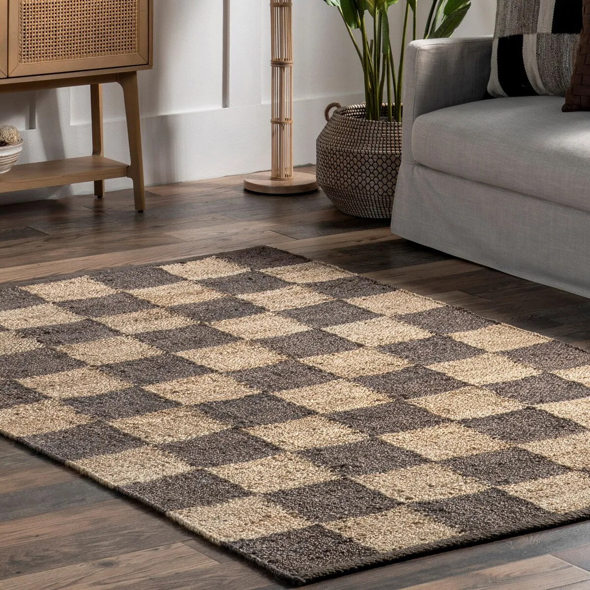 Nuloom Christana Traditional Checkered Jute Area Rug