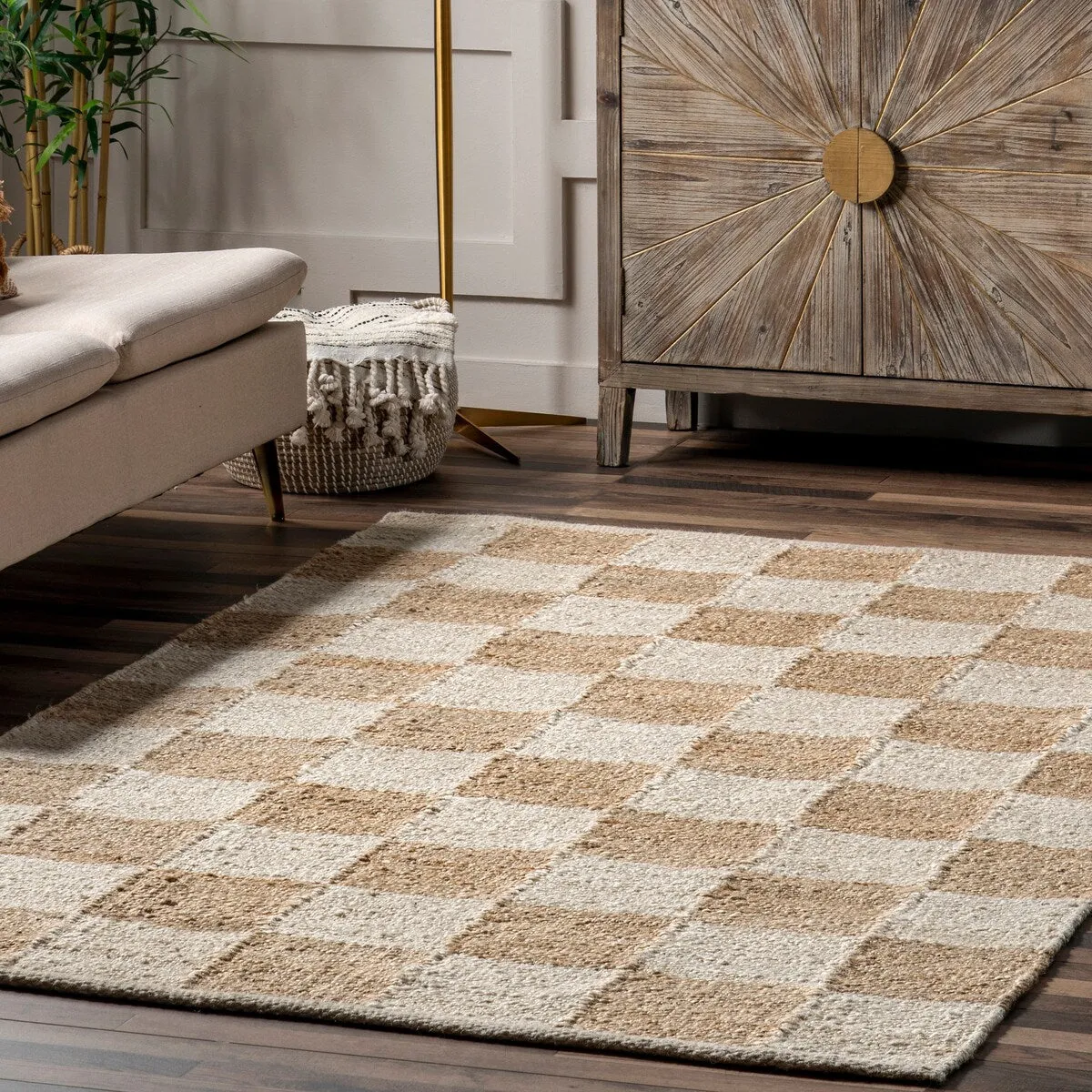 Nuloom Christana Traditional Checkered Jute Area Rug