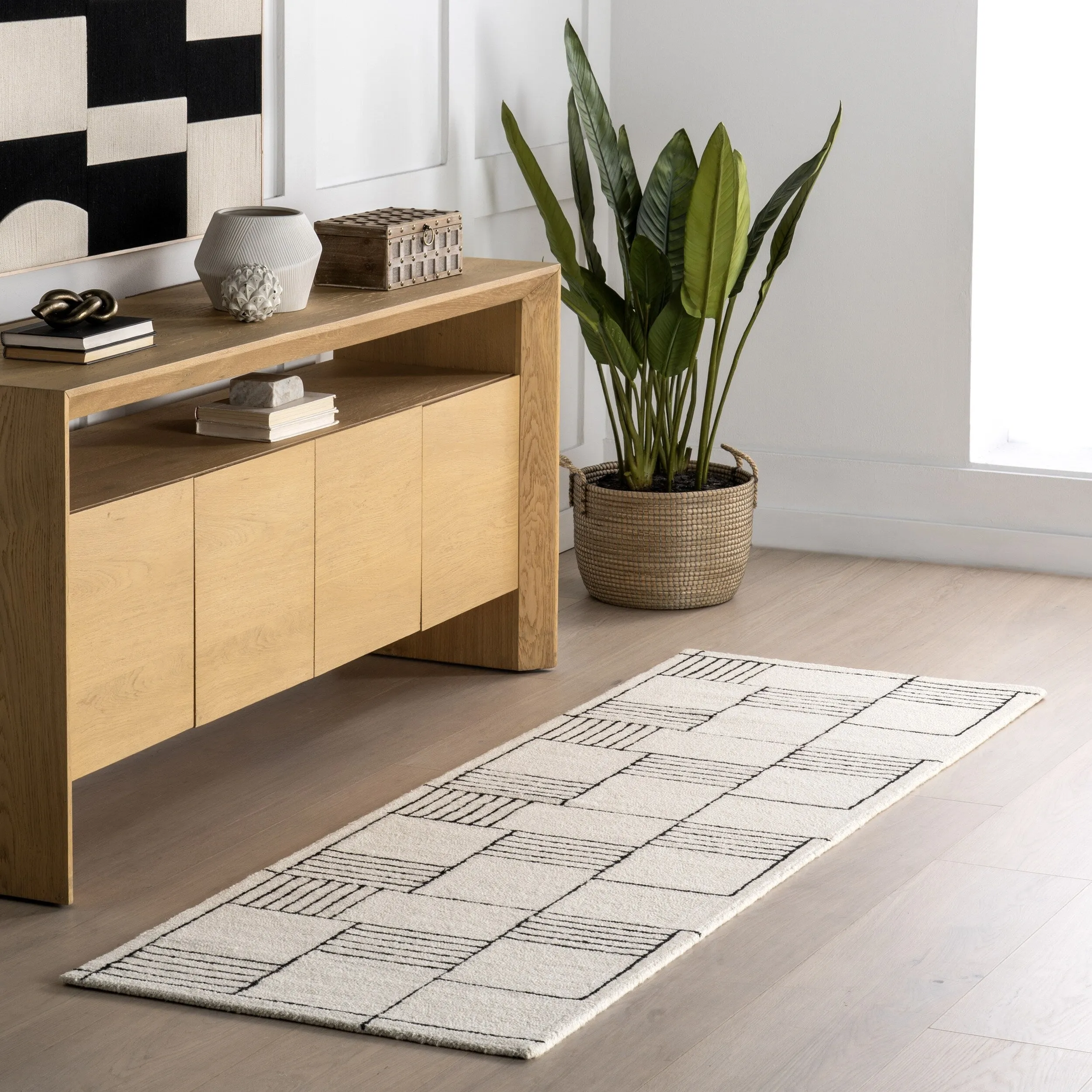 Nuloom Danika Abstract Checkered Wool Area Rug