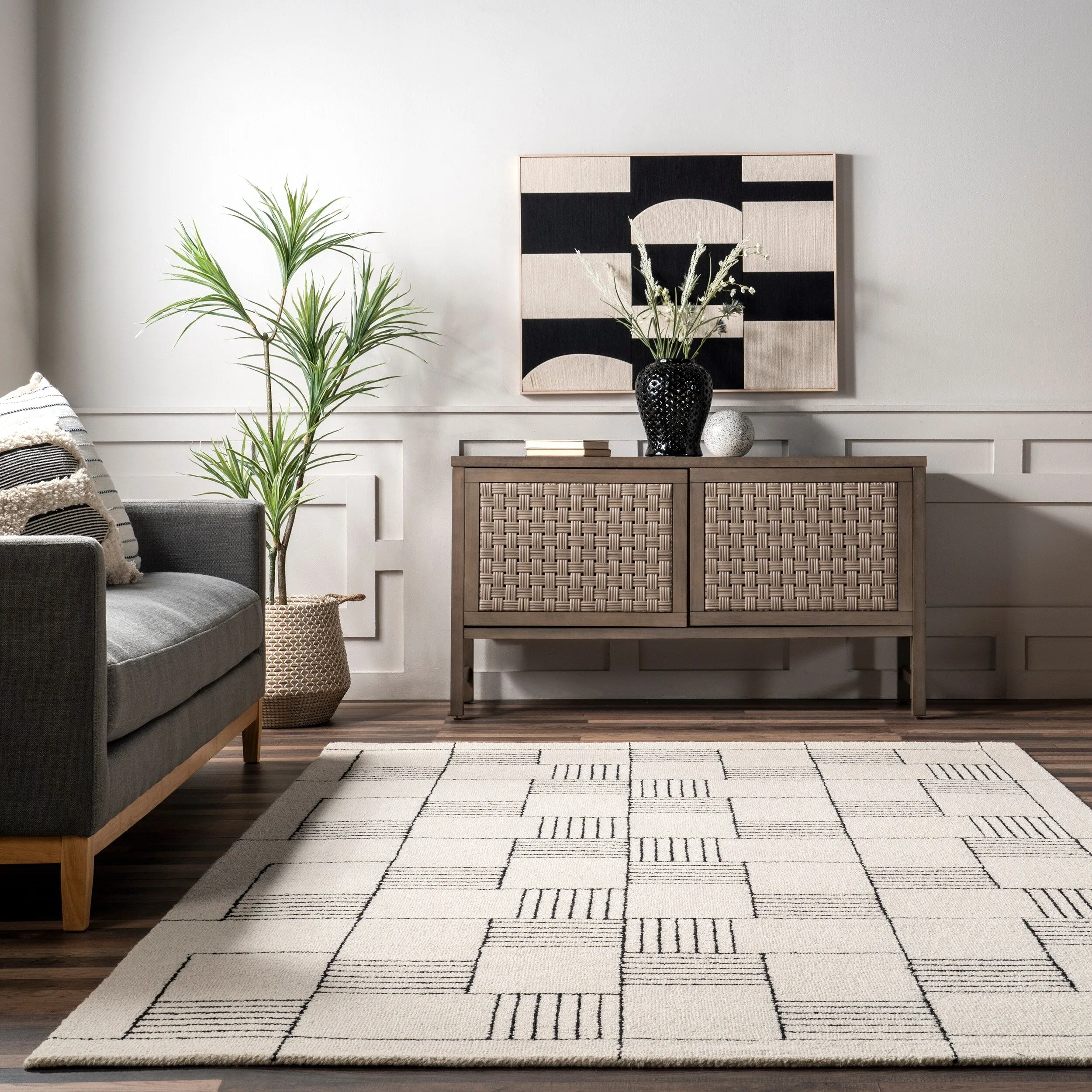 Nuloom Danika Abstract Checkered Wool Area Rug
