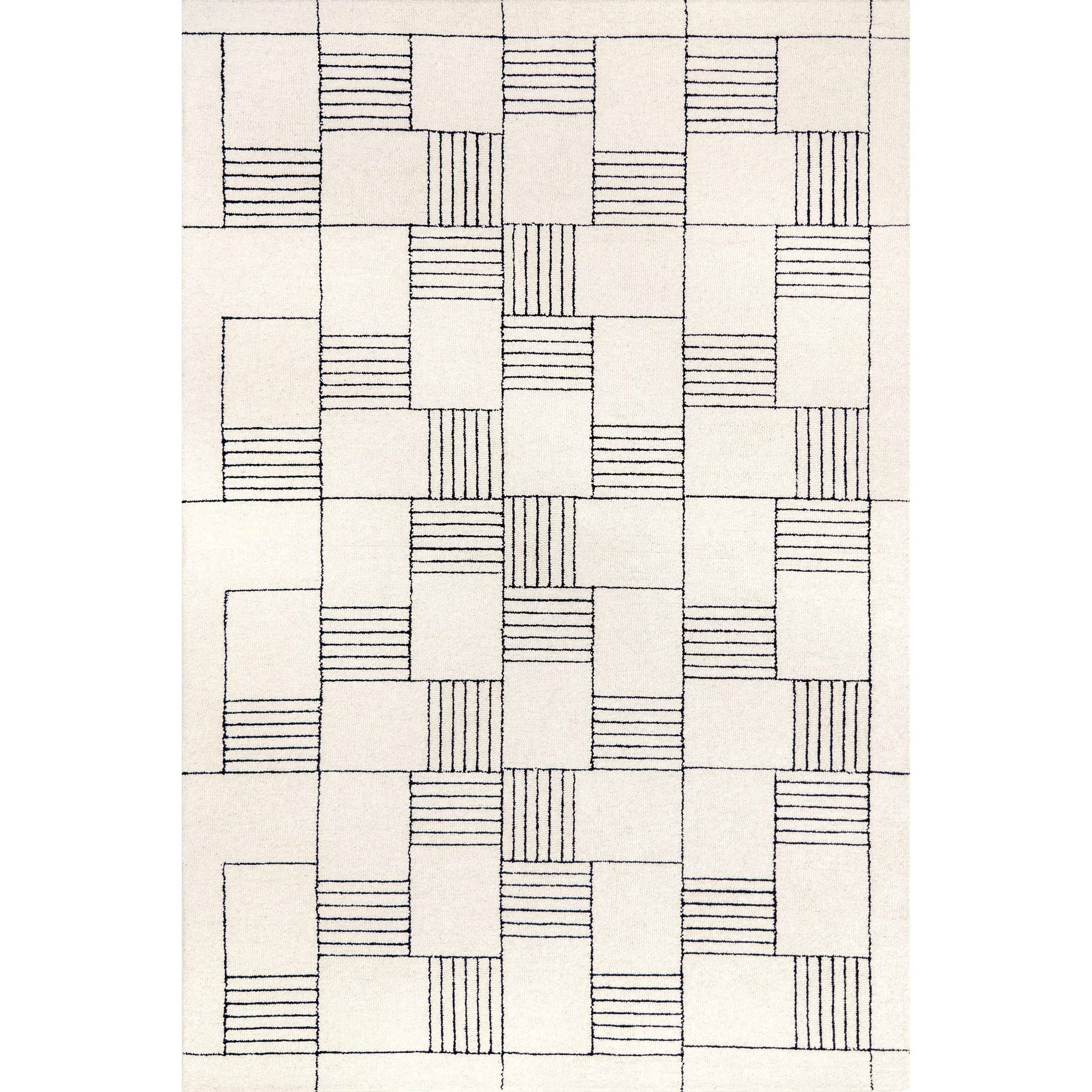 Nuloom Danika Abstract Checkered Wool Area Rug