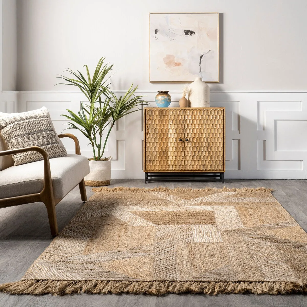 Nuloom Davina Bohemian Tasseled Jute Area Rug