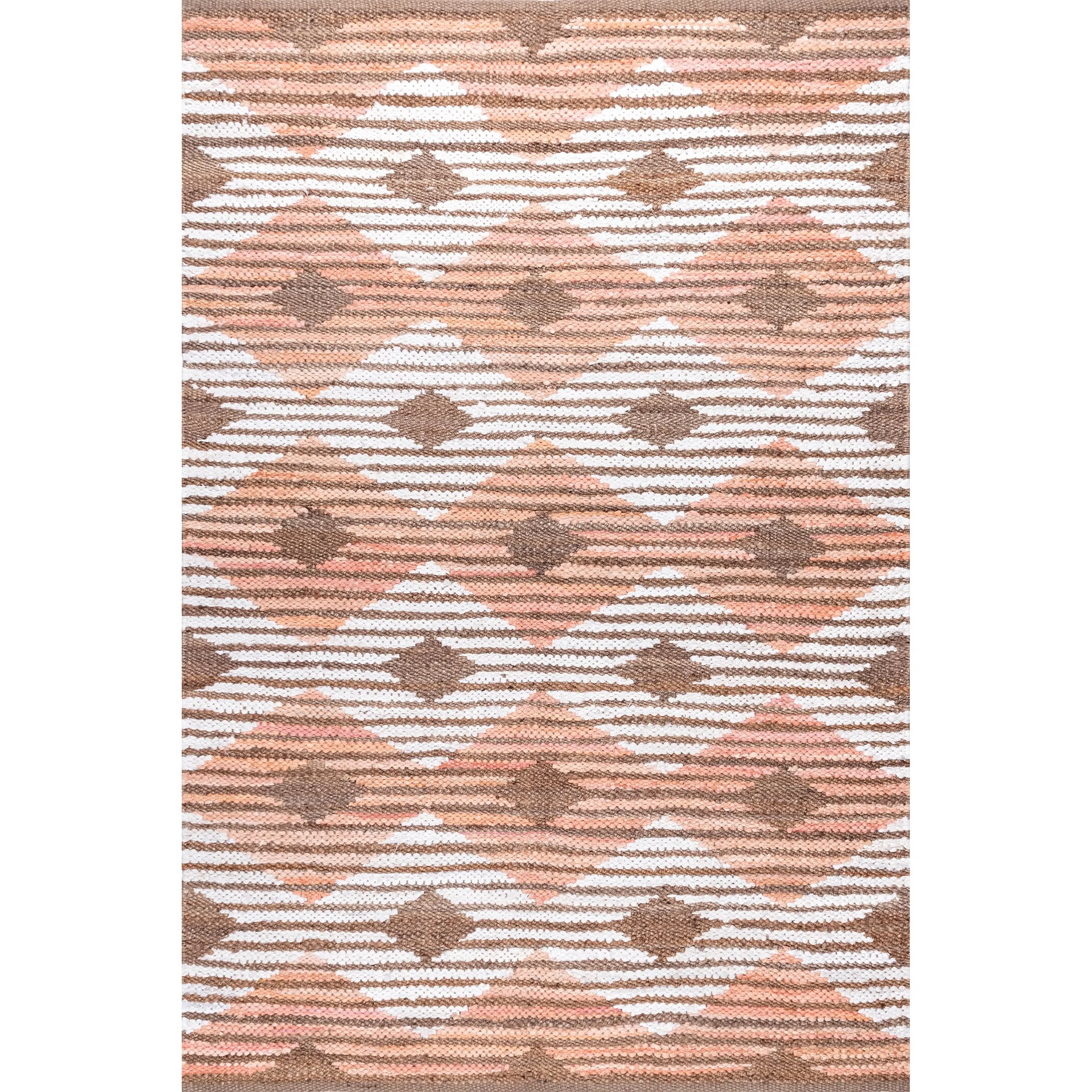 Nuloom Hand Braided Marla Denim And Jute Diamonds Area Rug