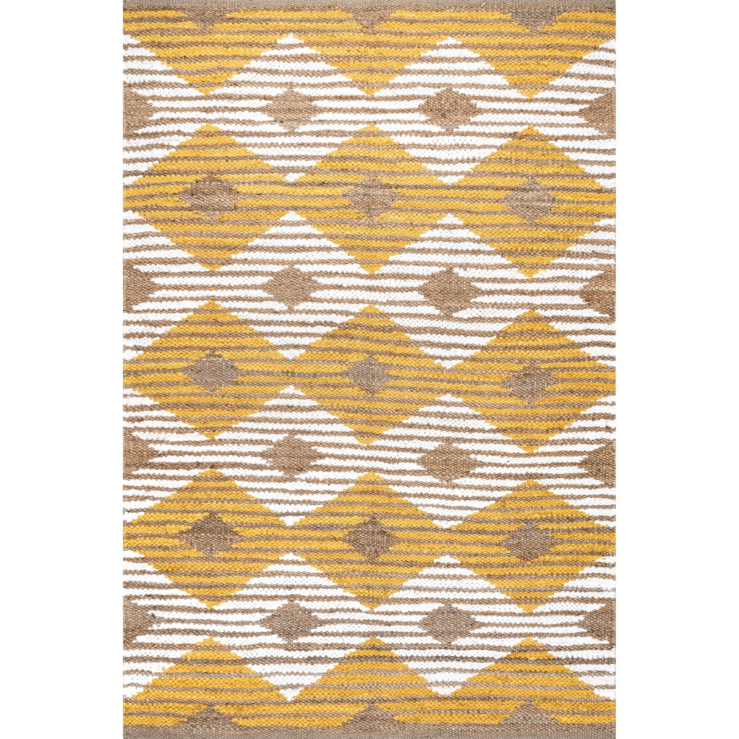 Nuloom Hand Braided Marla Denim And Jute Diamonds Area Rug
