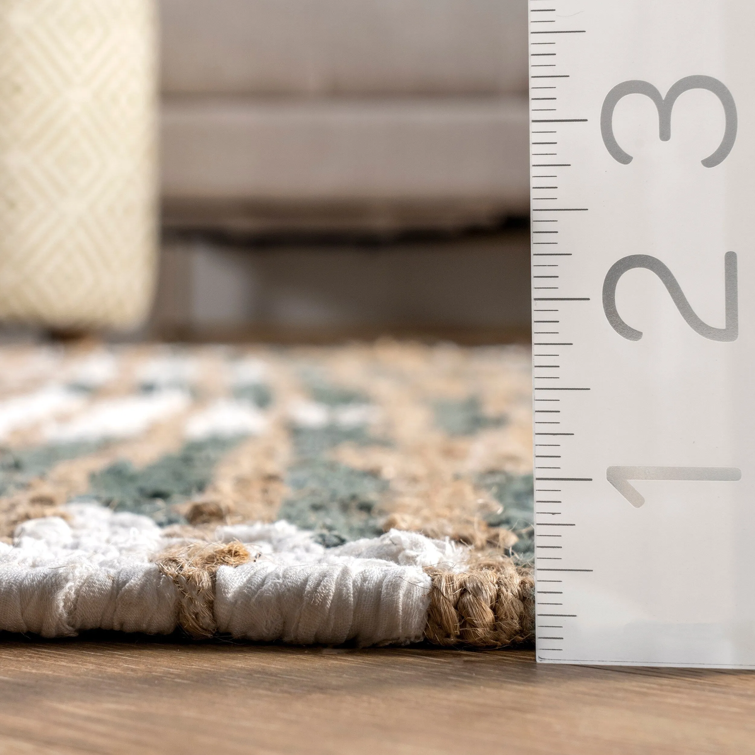 Nuloom Hand Braided Marla Denim And Jute Diamonds Area Rug
