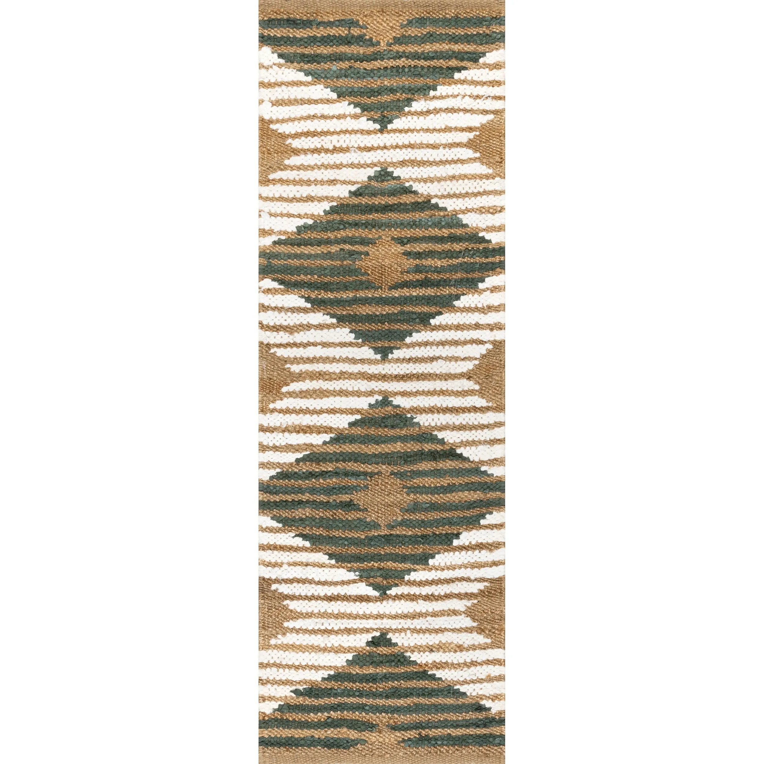 Nuloom Hand Braided Marla Denim And Jute Diamonds Area Rug