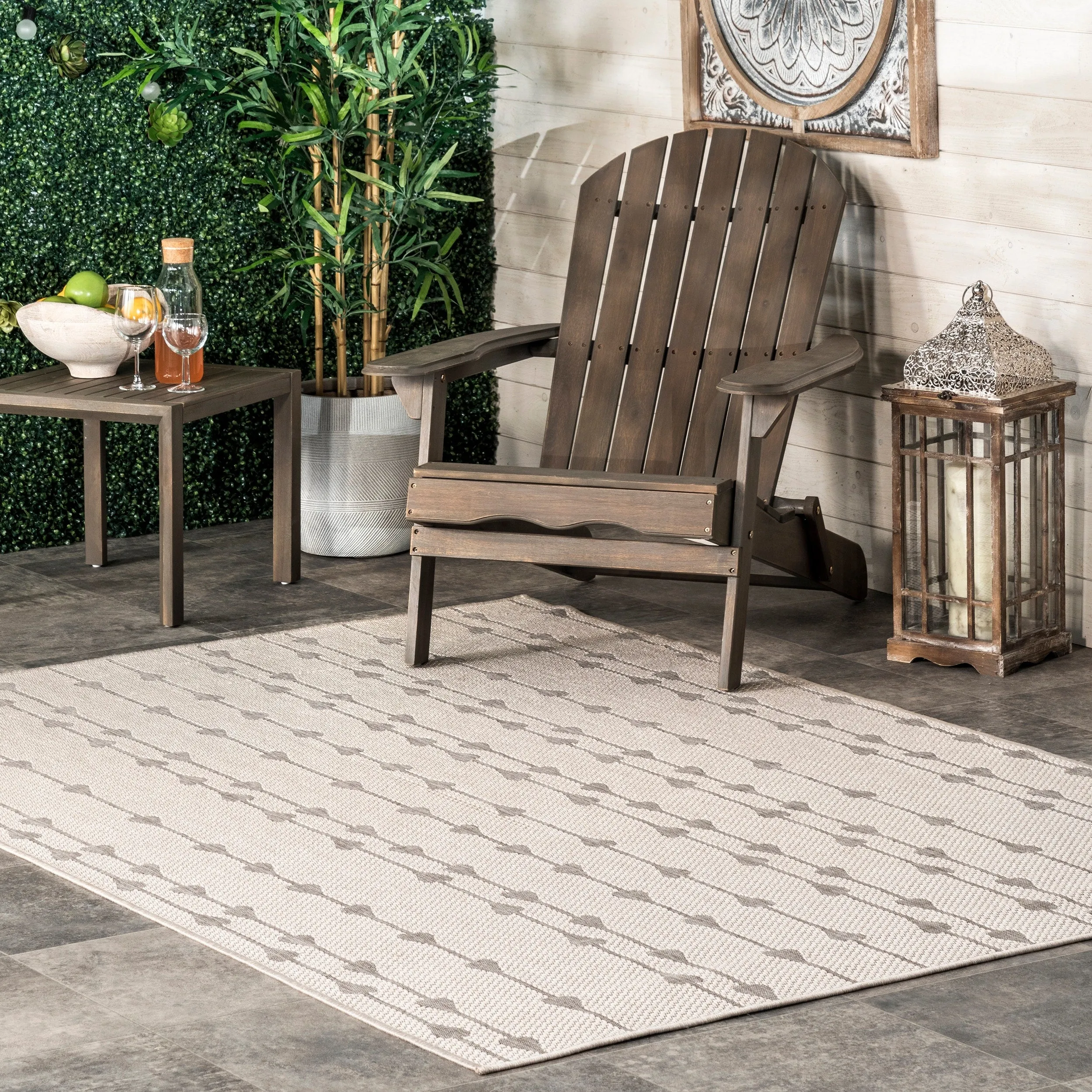 Nuloom Kiernan Vertical Teardrop Stripe Indoor/Outdoor Area Rug