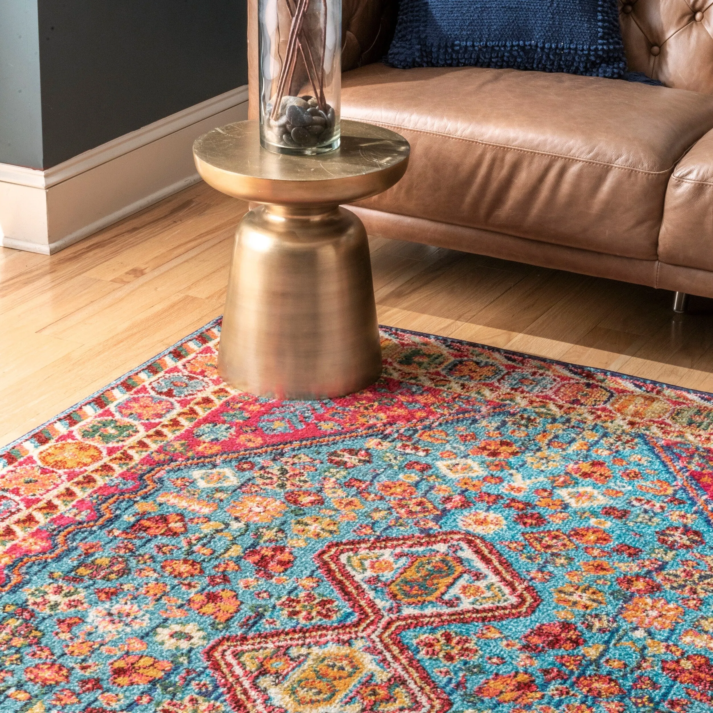 Nuloom Multi Distressed Traditional Flower Persian Area Rug - 6'7 x 9'