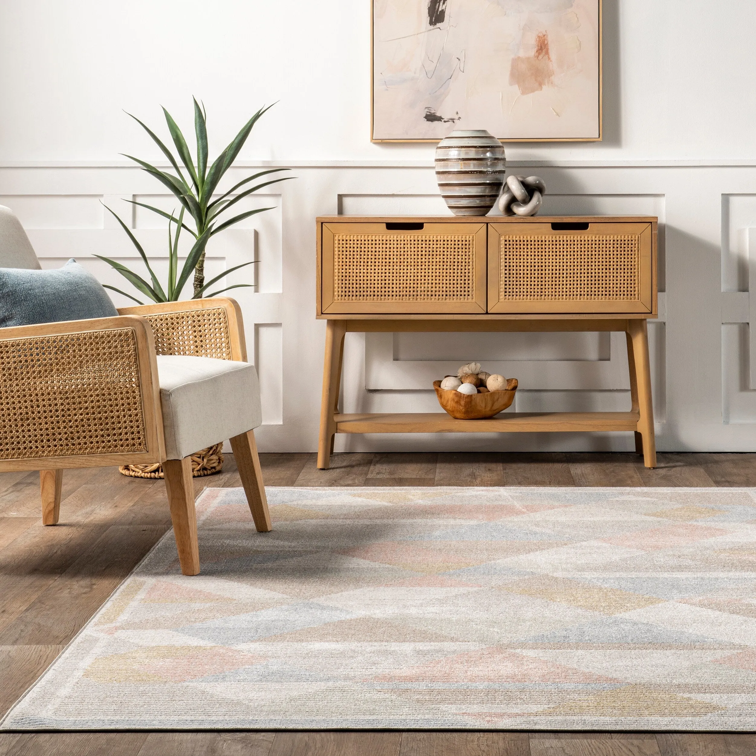Nuloom Ophelia SpinClean Vintage Geometric Machine Washable Area Rug