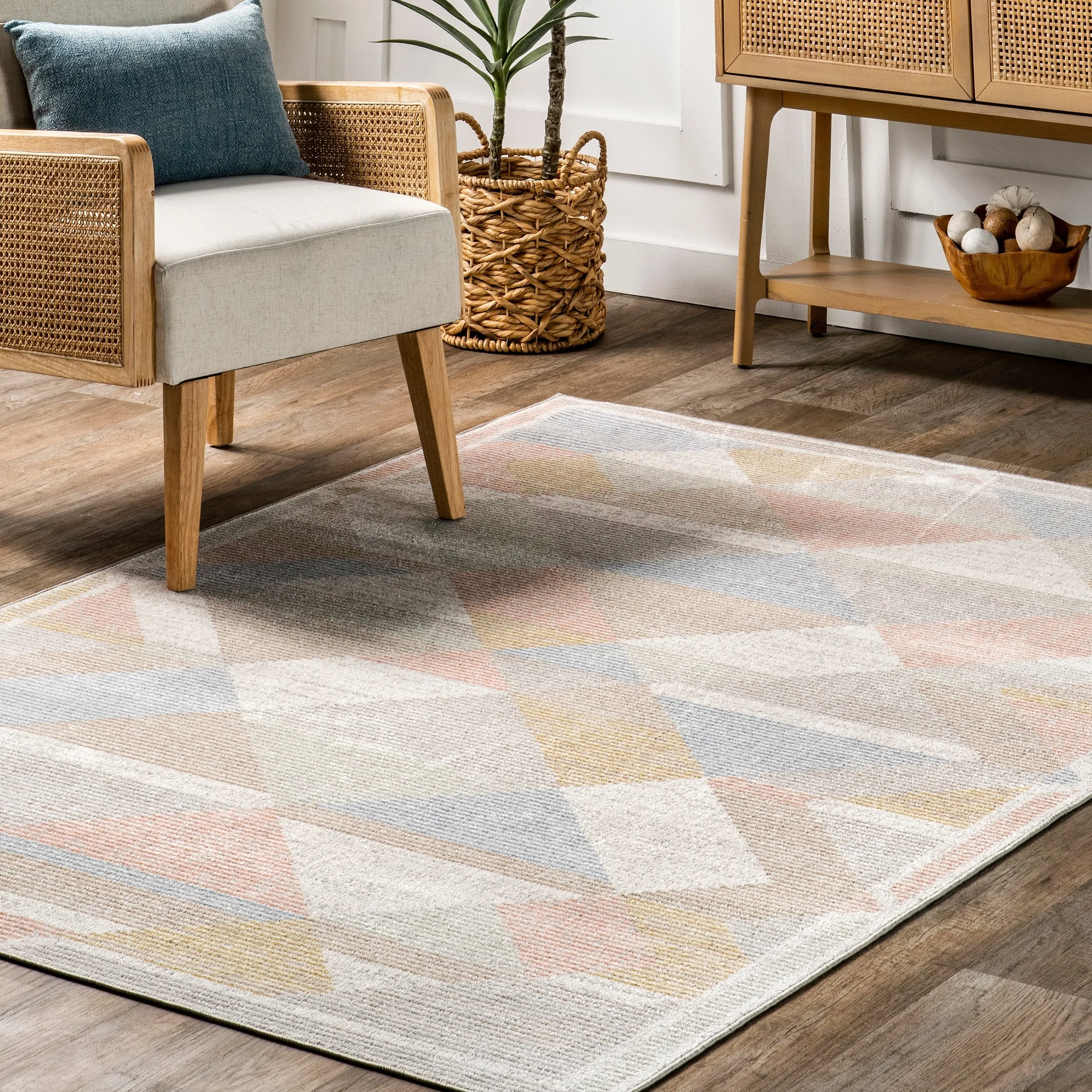 Nuloom Ophelia SpinClean Vintage Geometric Machine Washable Area Rug