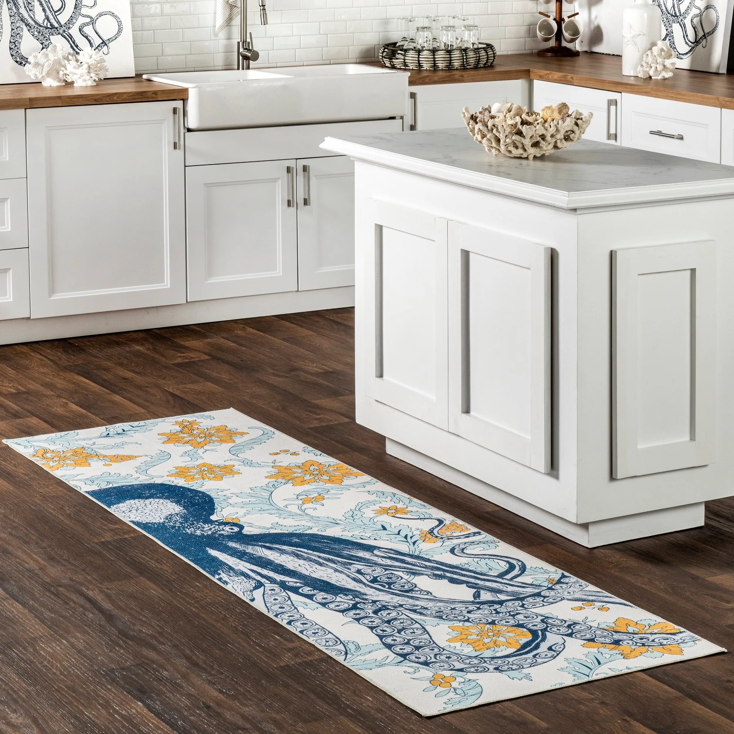 Nuloom Patricia SpinClean Machine Washable Octopus Area Rug