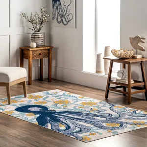 Nuloom Patricia SpinClean Machine Washable Octopus Area Rug