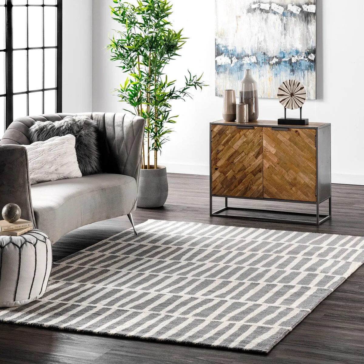 Nuloom Roxane Contempoary Striped Area Rug