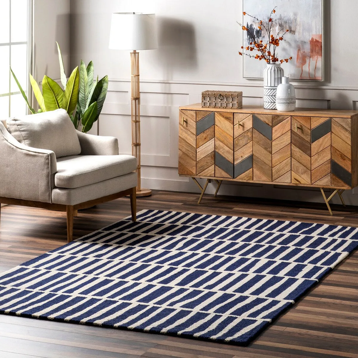 Nuloom Roxane Contempoary Striped Area Rug