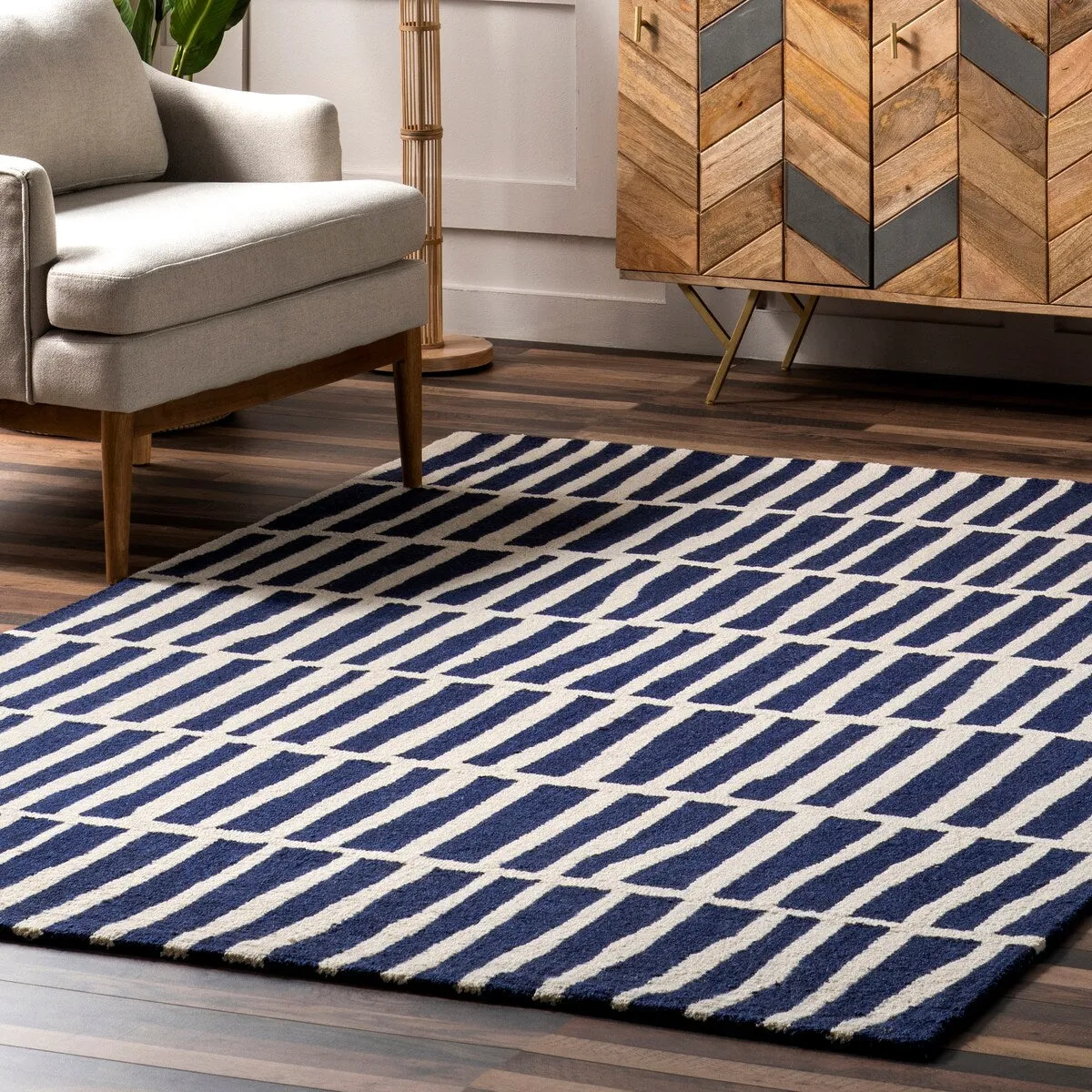 Nuloom Roxane Contempoary Striped Area Rug