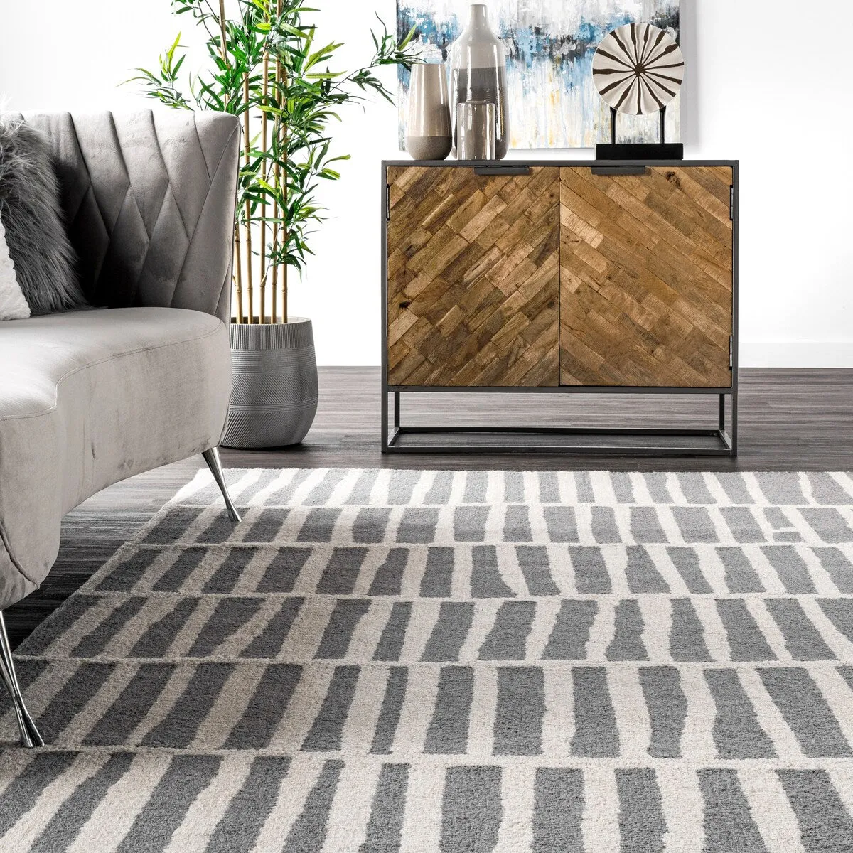 Nuloom Roxane Contempoary Striped Area Rug