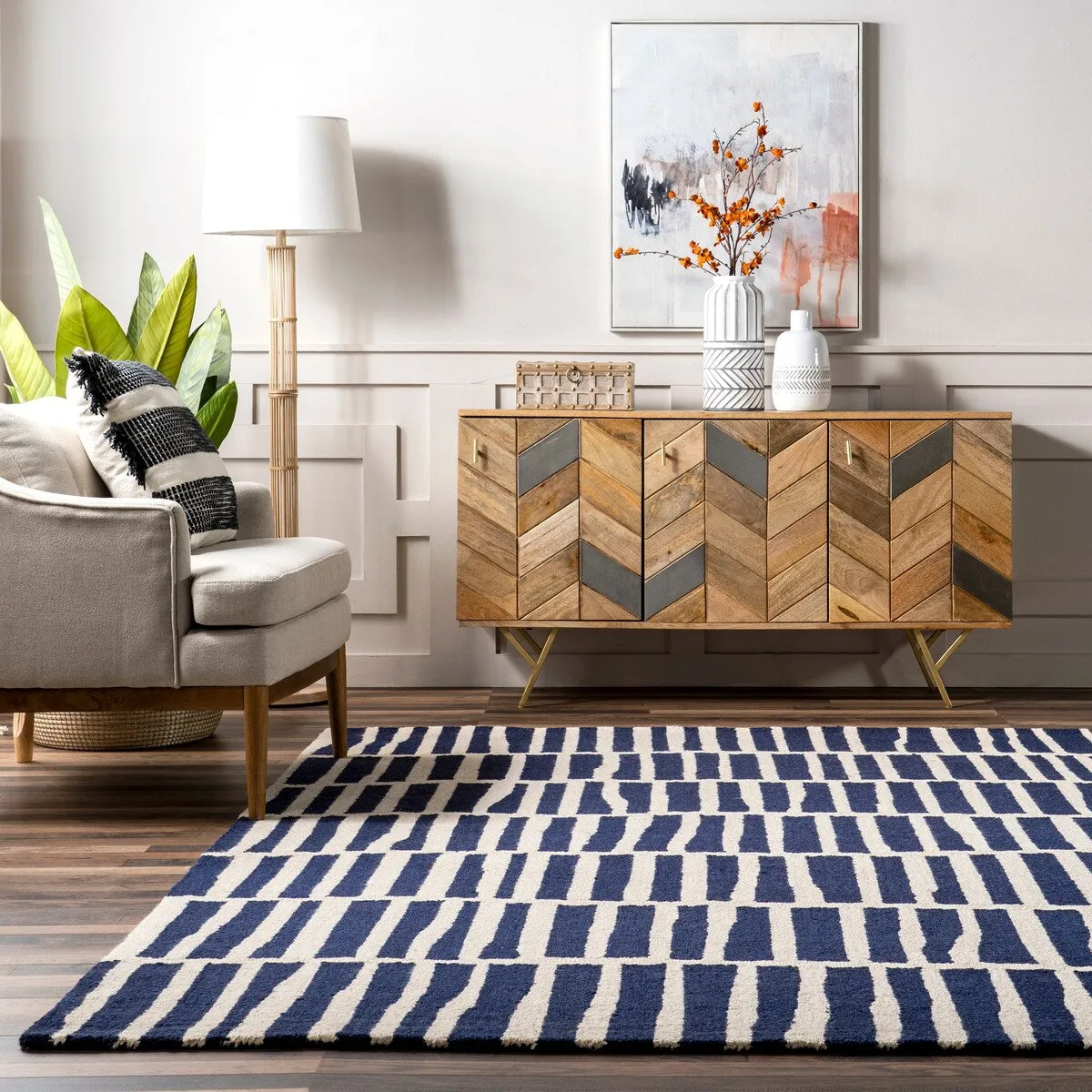 Nuloom Roxane Contempoary Striped Area Rug
