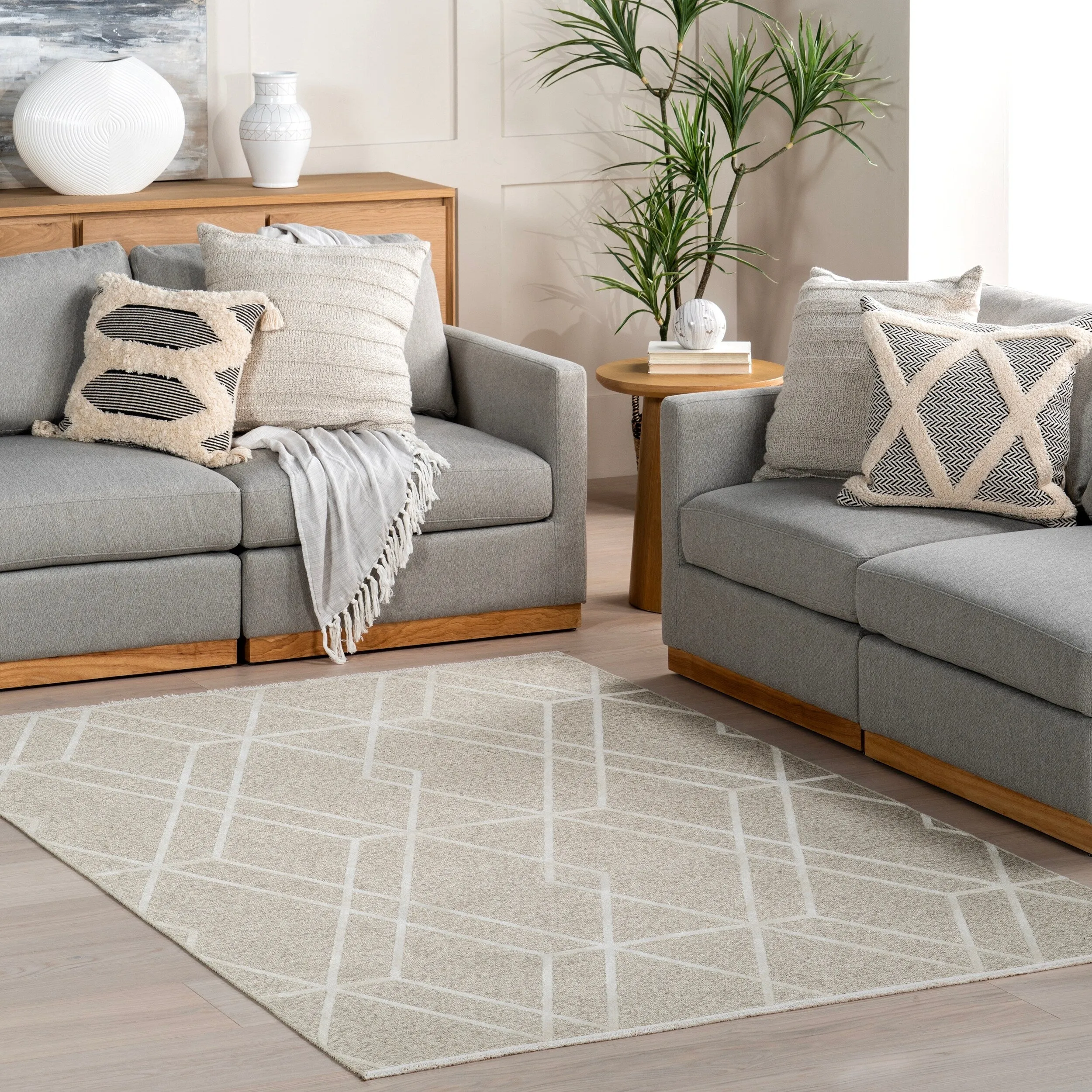 Nuloom Sinclair SuperiorWash Lattice Reversible Machine Washable Area Rug