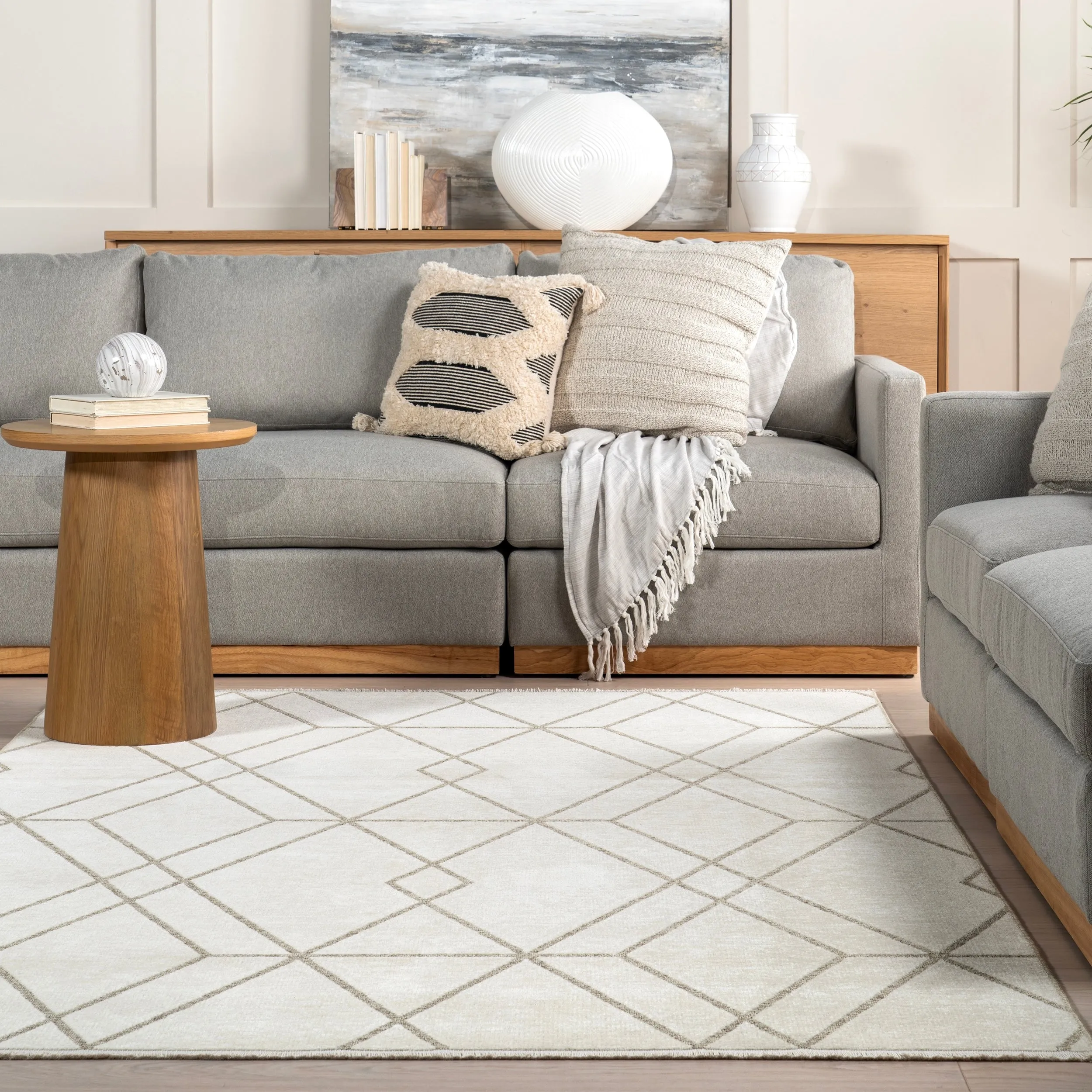 Nuloom Sinclair SuperiorWash Lattice Reversible Machine Washable Area Rug
