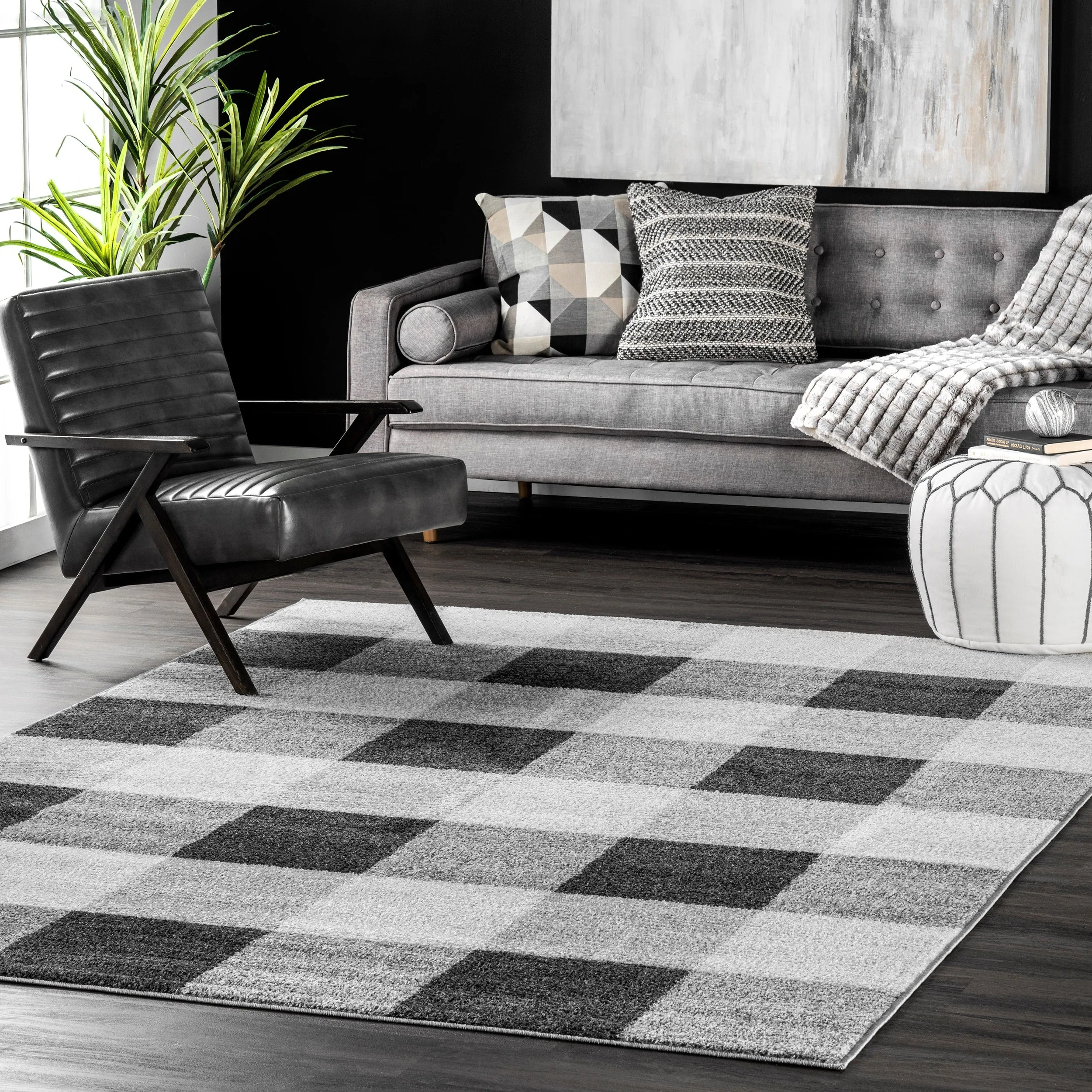 Nuloom Smoky Buffalo Plaid Area Rug