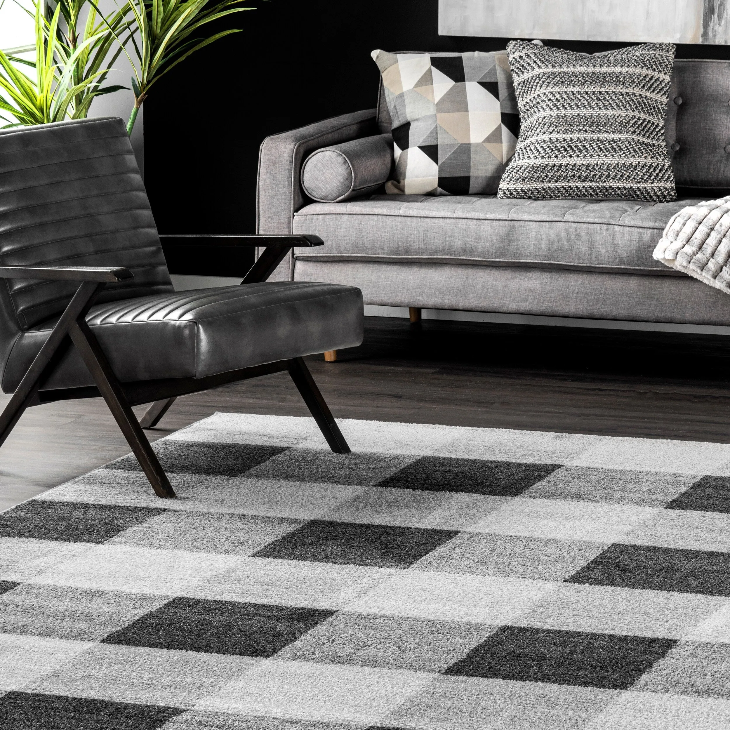 Nuloom Smoky Buffalo Plaid Area Rug