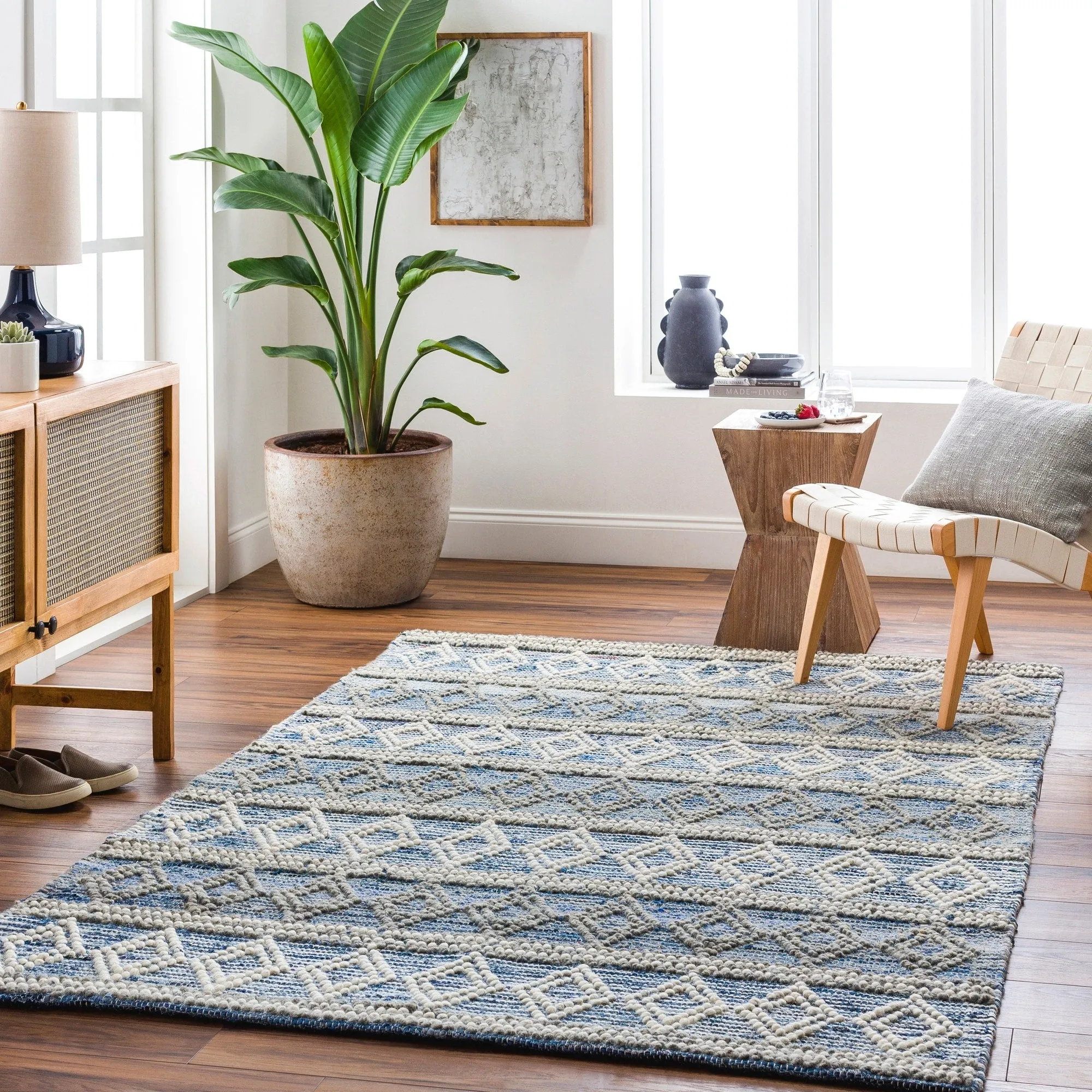 Oriana Handmade Farmhouse Cotton & Wool Area Rug