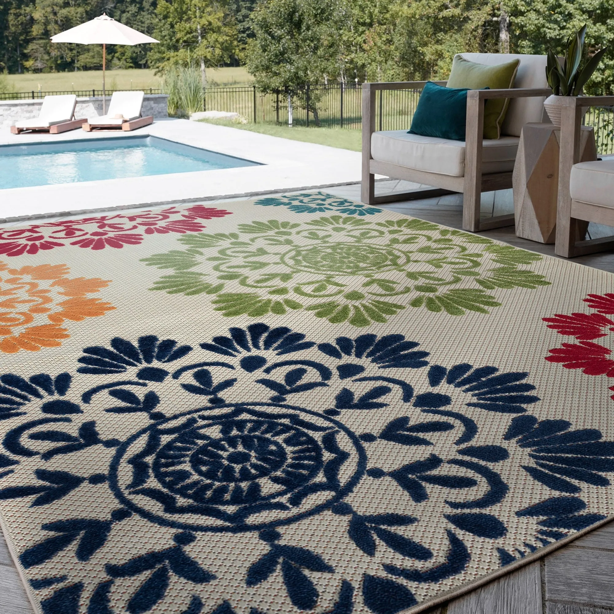 Origin Coastal Floral Indoor/Outdoor Area Rug