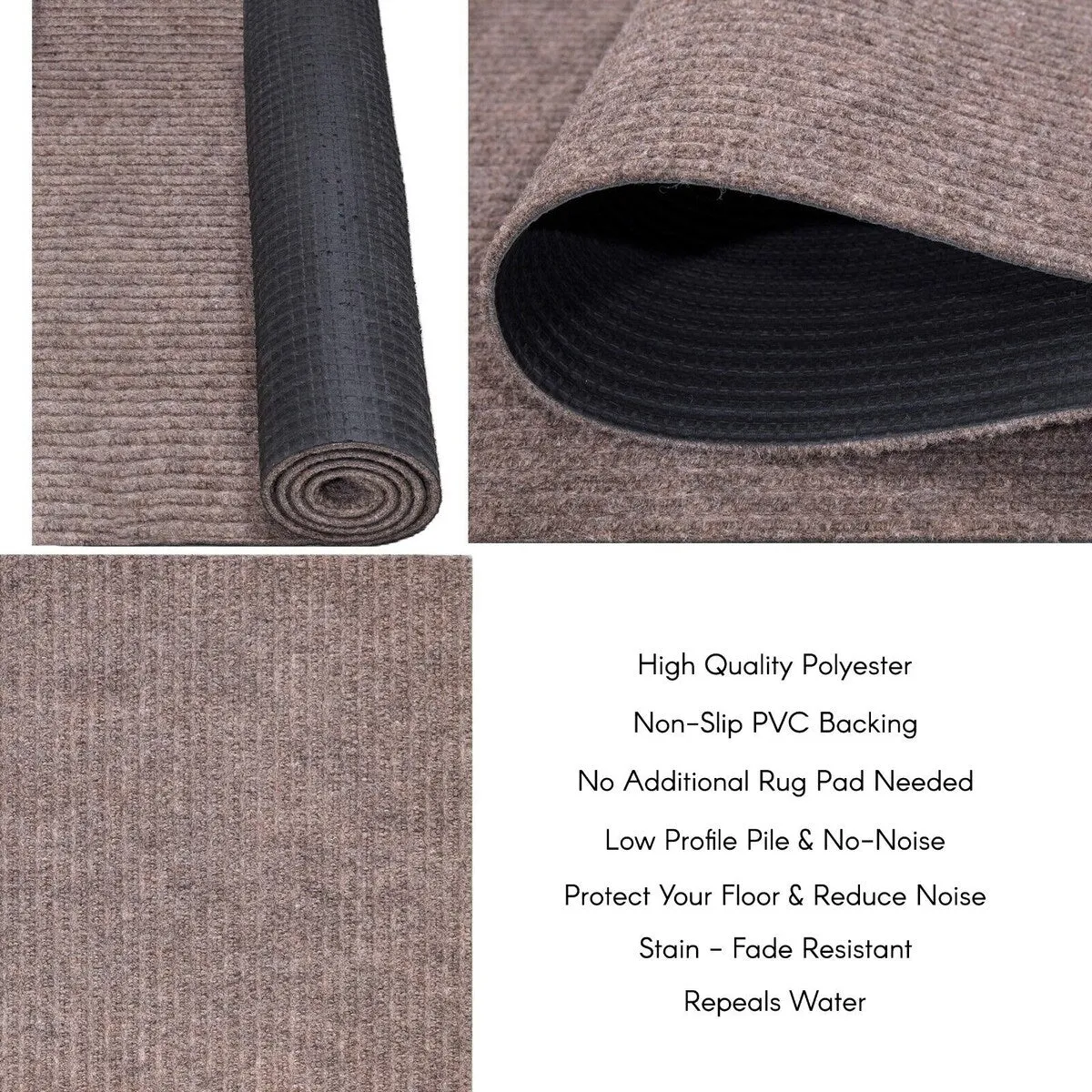 Outdoor/Indoor Custom Size Carpet Runner Rug 42'' wide x your choice of length with Non-Slip PVC Backing