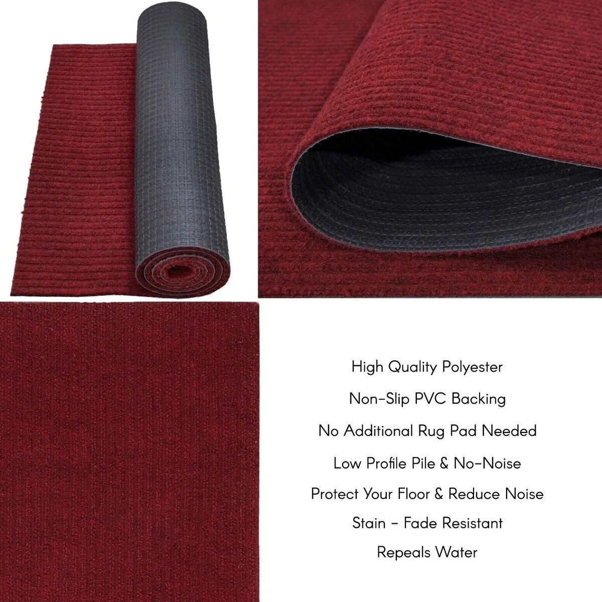 Outdoor/Indoor Custom Size Carpet Runner Rug 42'' wide x your choice of length with Non-Slip PVC Backing