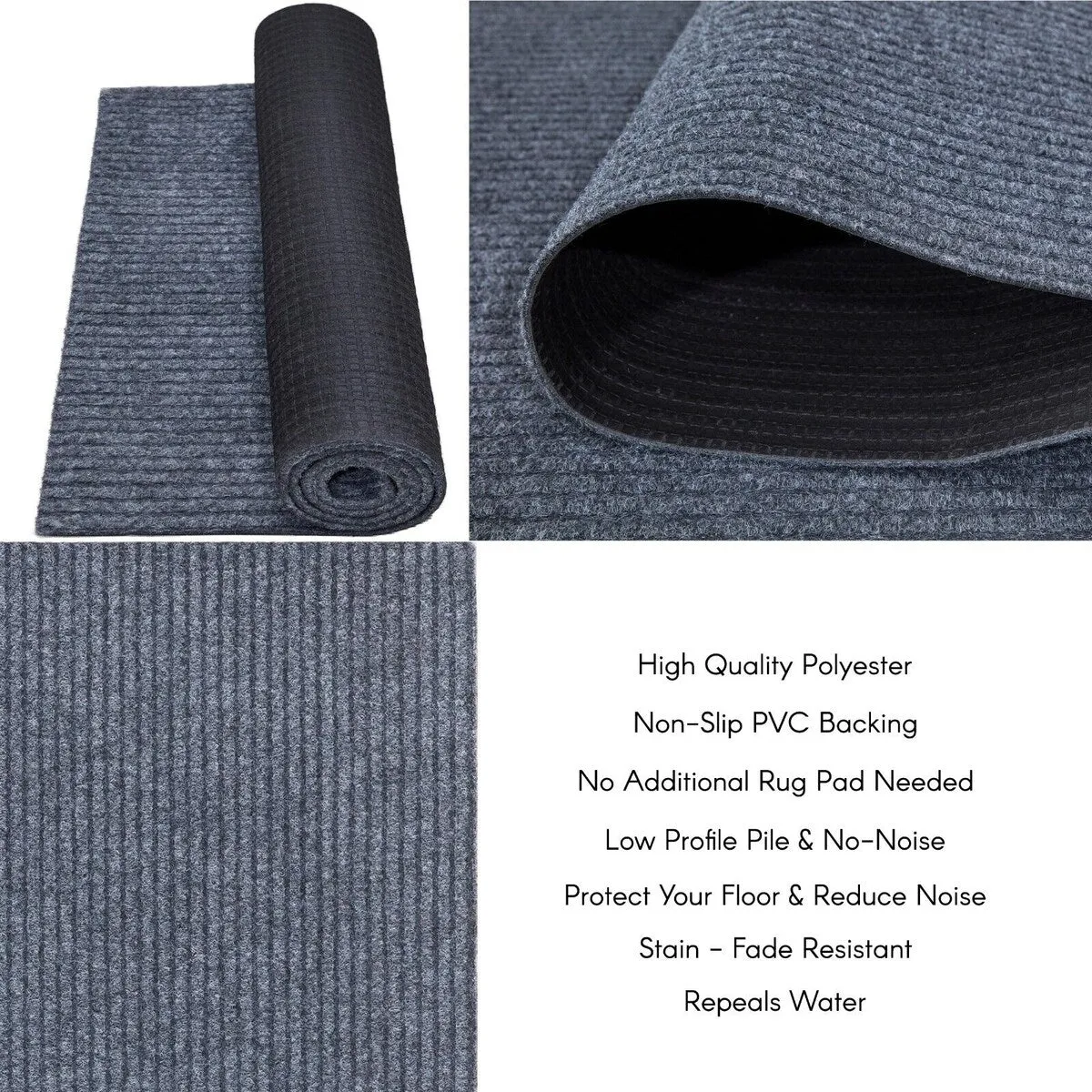 Outdoor/Indoor Custom Size Carpet Runner Rug 42'' wide x your choice of length with Non-Slip PVC Backing