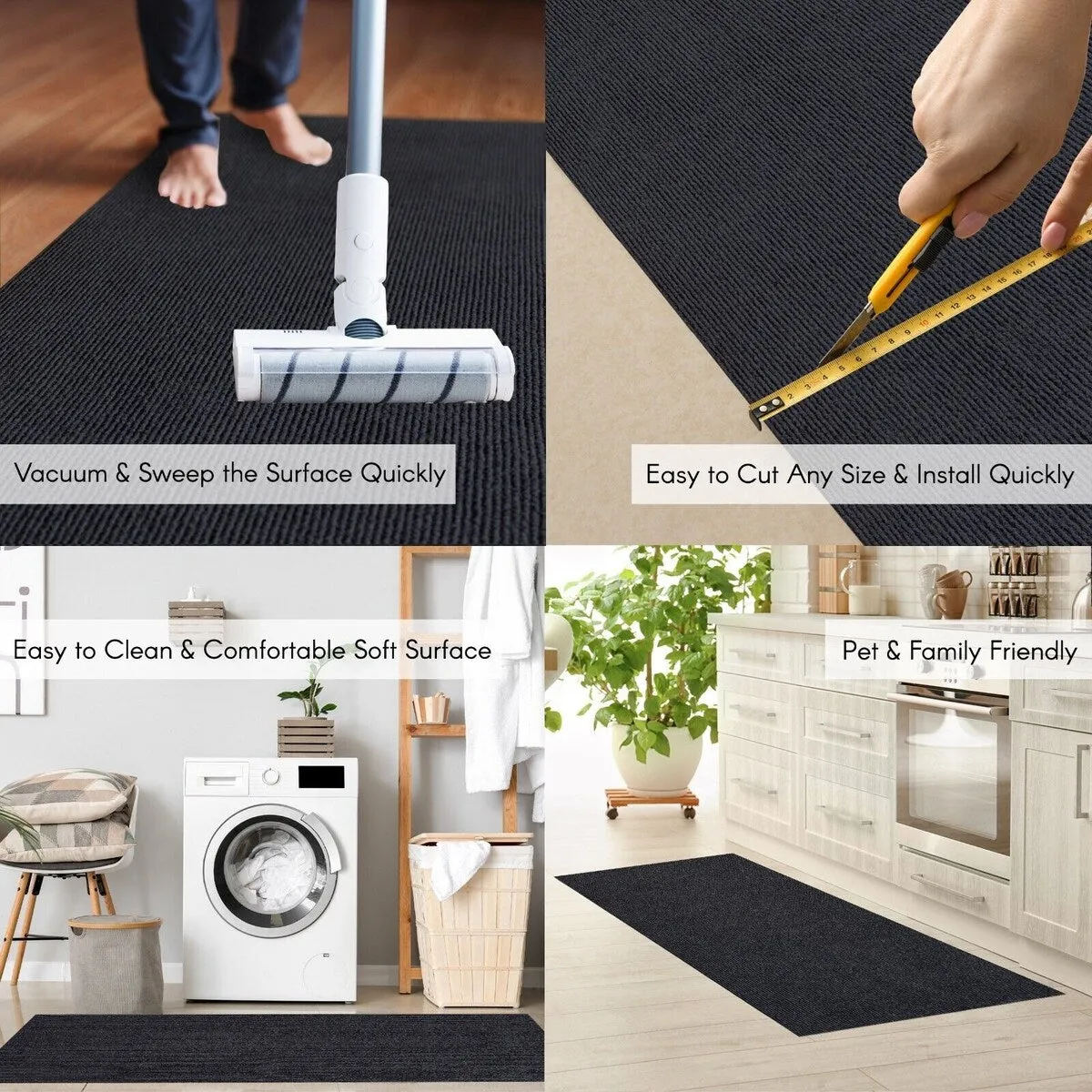 Outdoor/Indoor Custom Size Carpet Runner Rug 42'' wide x your choice of length with Non-Slip PVC Backing