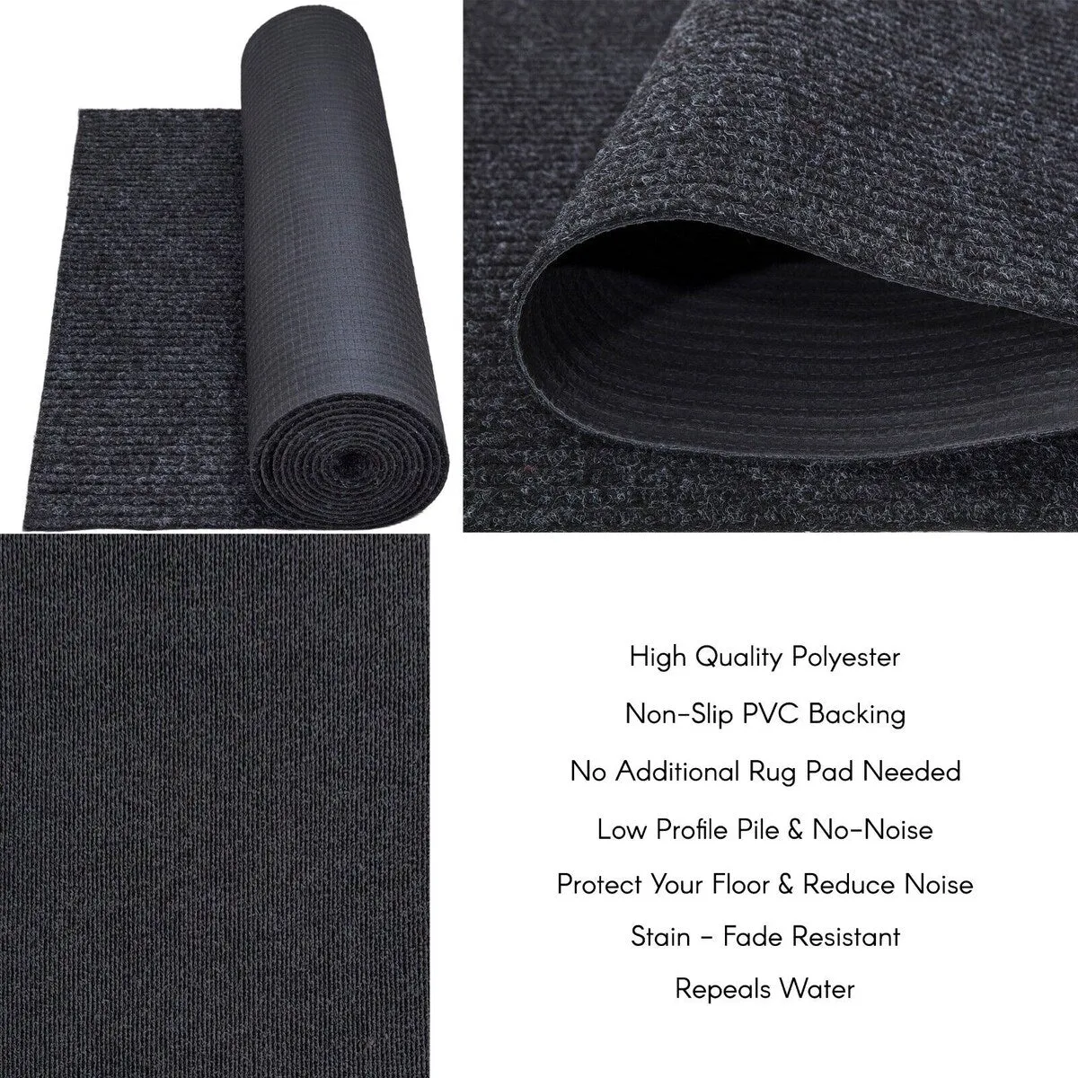 Outdoor/Indoor Custom Size Carpet Runner Rug 42'' wide x your choice of length with Non-Slip PVC Backing