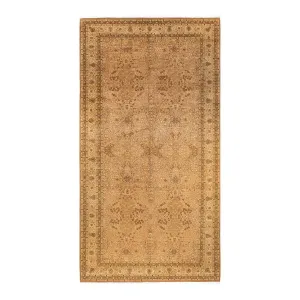 Overton Hand Knotted Wool Vintage Inspired Traditional Mogul Yellow Area Rug - 12 x 15 