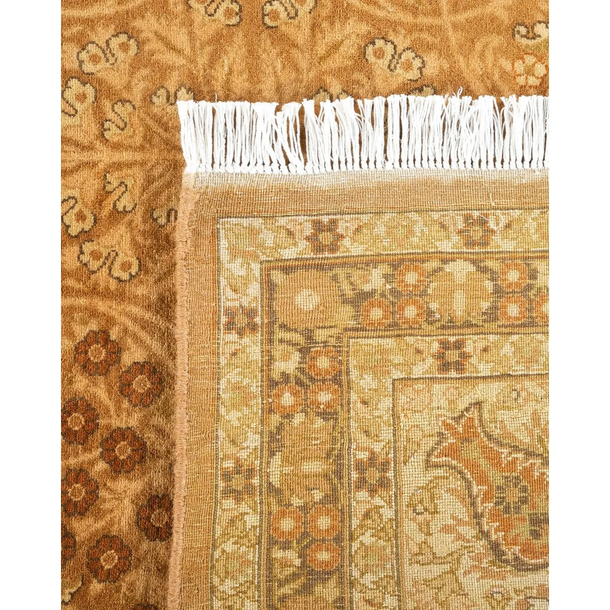 Overton Hand Knotted Wool Vintage Inspired Traditional Mogul Yellow Area Rug - 12 x 15 
