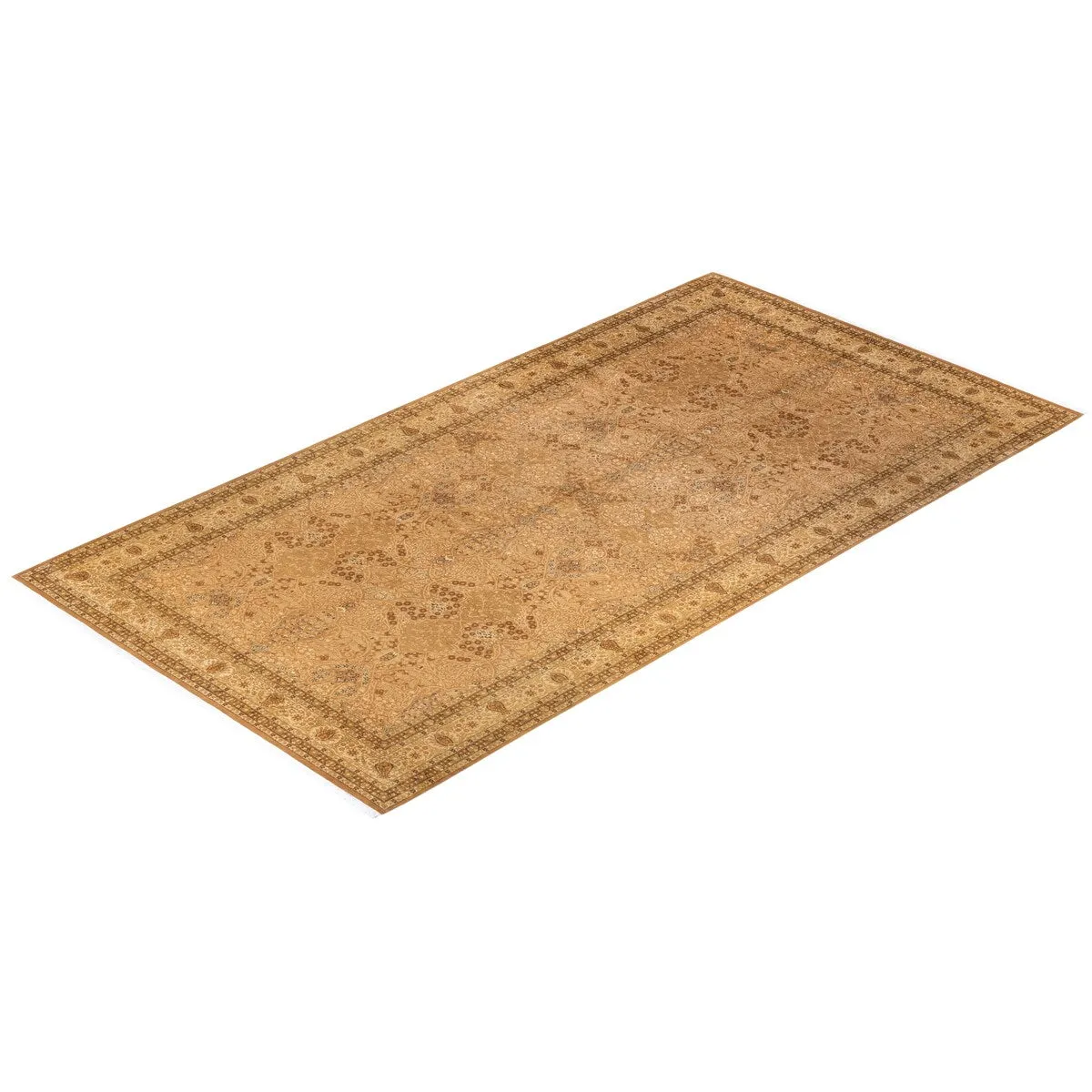 Overton Hand Knotted Wool Vintage Inspired Traditional Mogul Yellow Area Rug - 12 x 15 