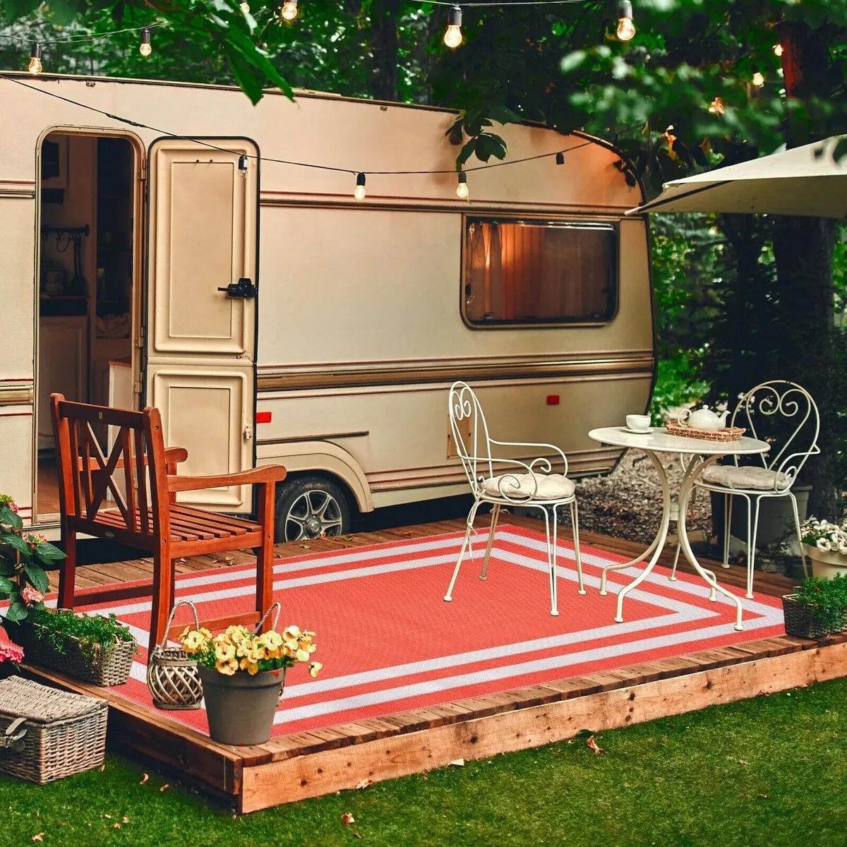 Paris Design 100% Eco-friendly Lightweight Plastic Outdoor Mat/Rug
