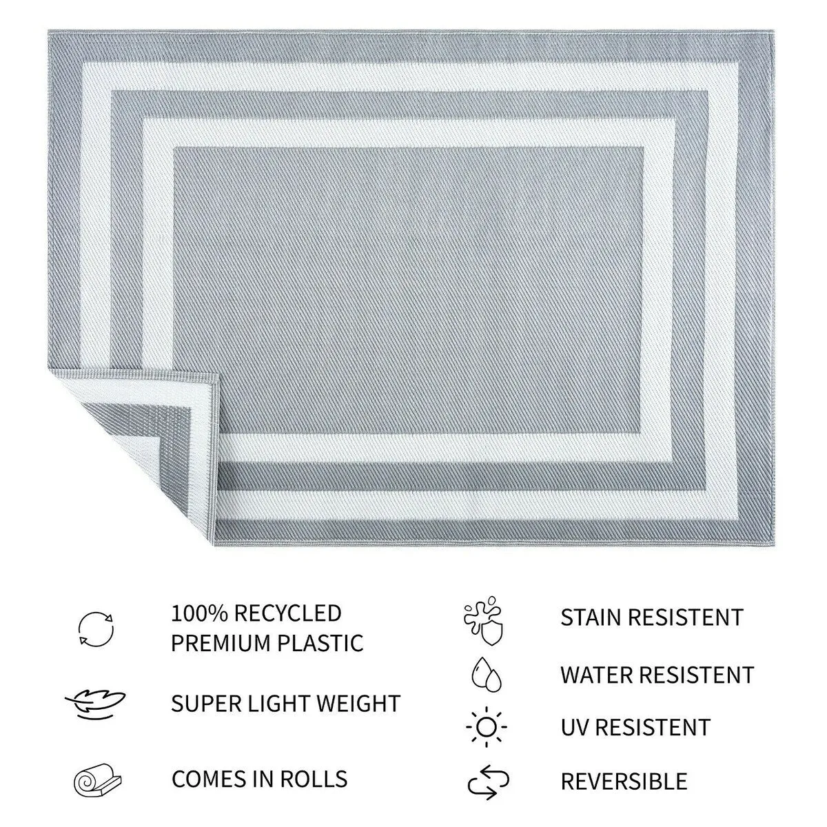 Paris Design 100% Eco-friendly Lightweight Plastic Outdoor Mat/Rug