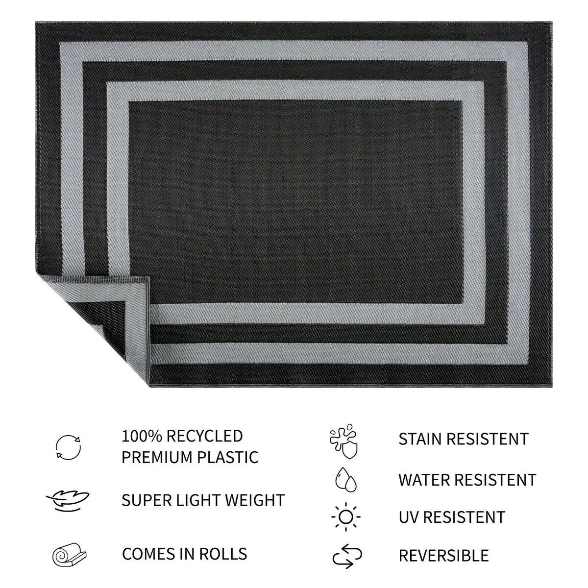 Paris Design 100% Eco-friendly Lightweight Plastic Outdoor Mat/Rug
