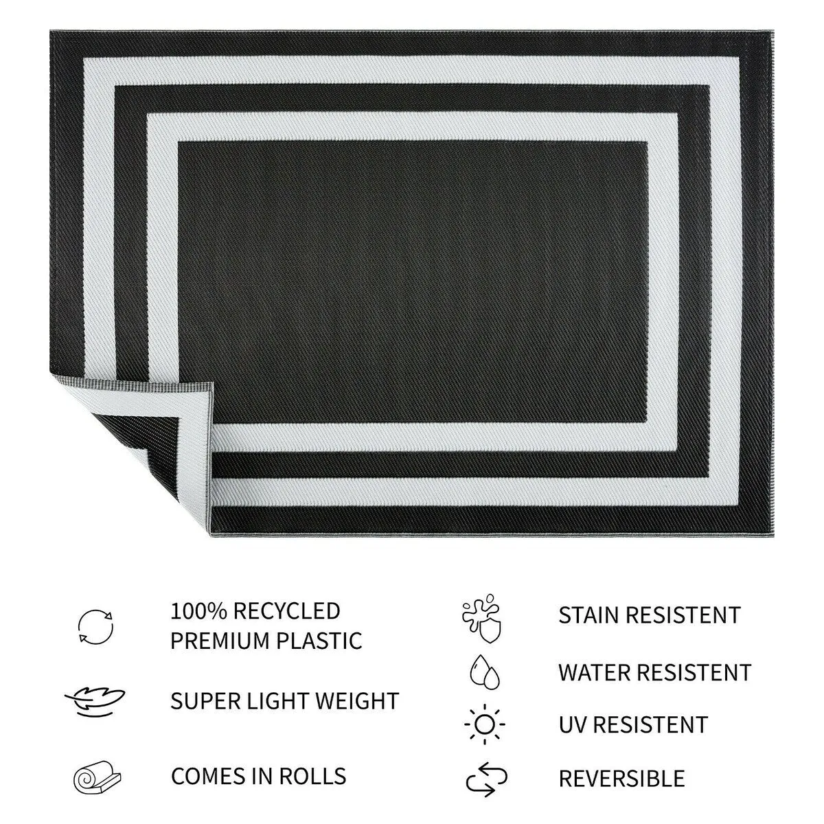 Paris Design 100% Eco-friendly Lightweight Plastic Outdoor Mat/Rug